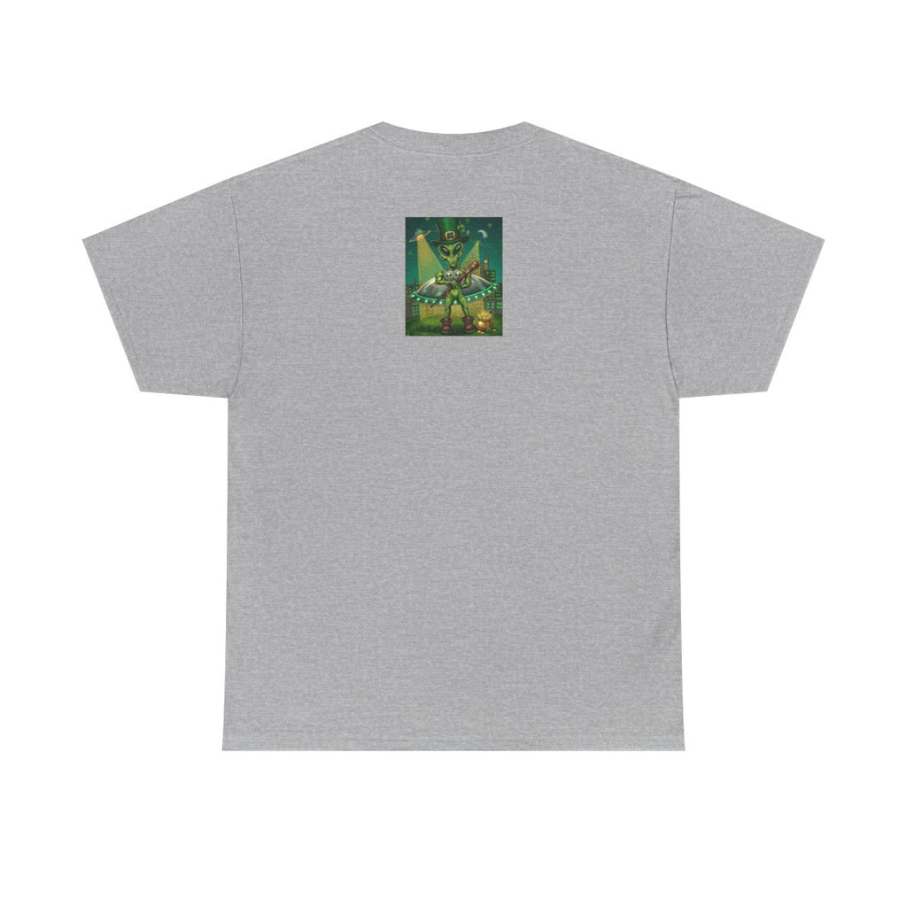 UFO Leprechaun Alien Abduction St Patricks Theme Unisex Heavy Cotton Tee BY GT ARTLAND