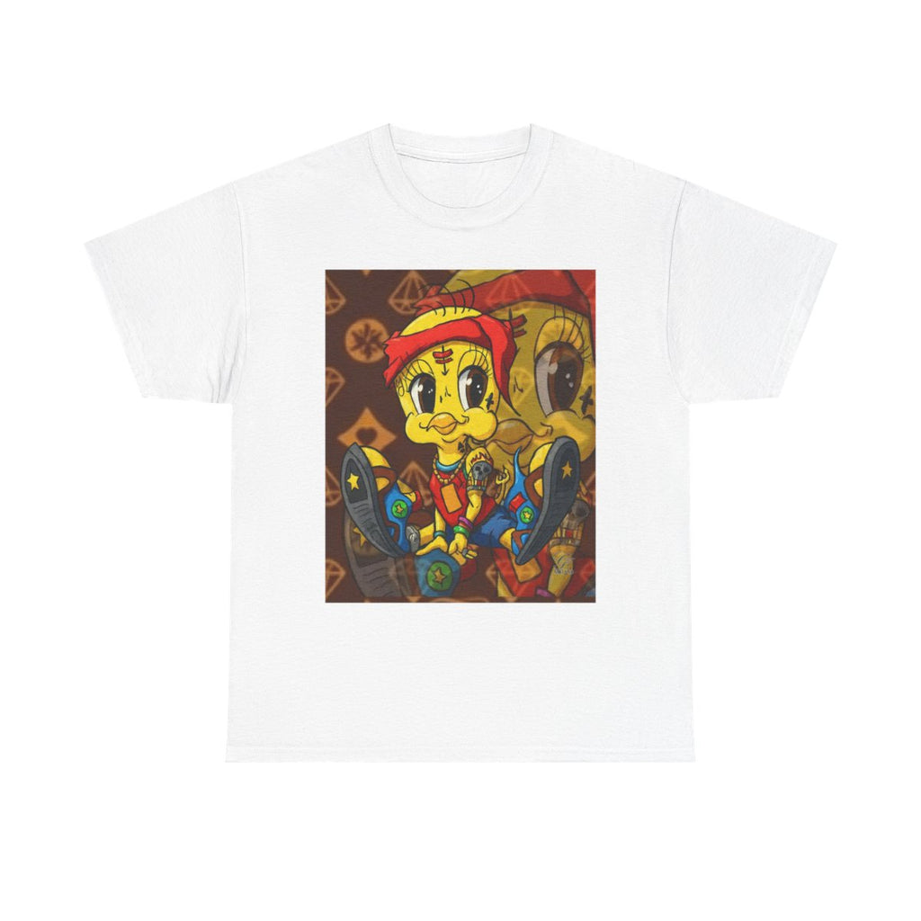 Red Bandana Ghetto Tweet Bird Unisex style Heavy Cotton Tee BY GT ARTLAND