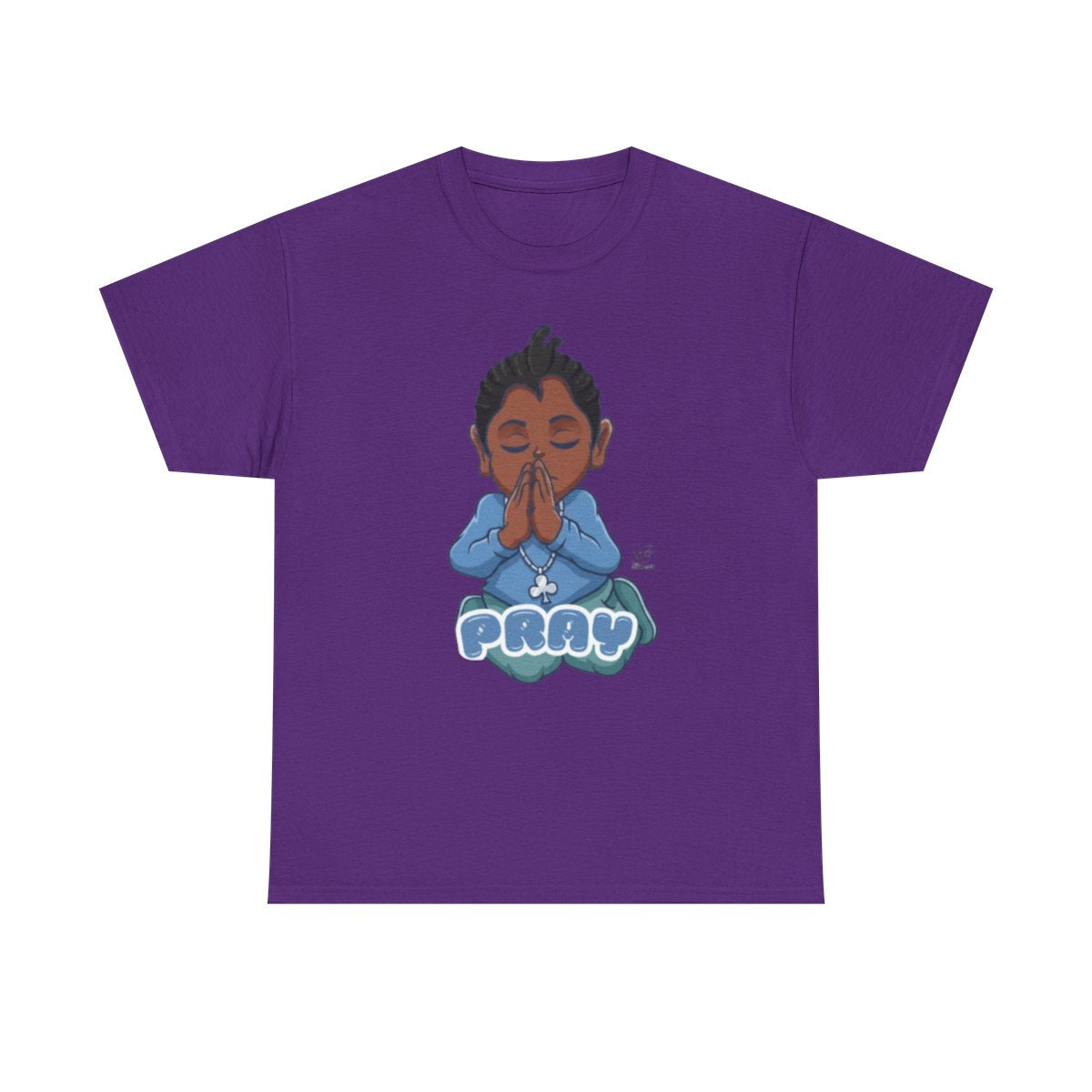 Pray Original Ebony Designer Unisex Heavy Cotton Tee by GT Artland
