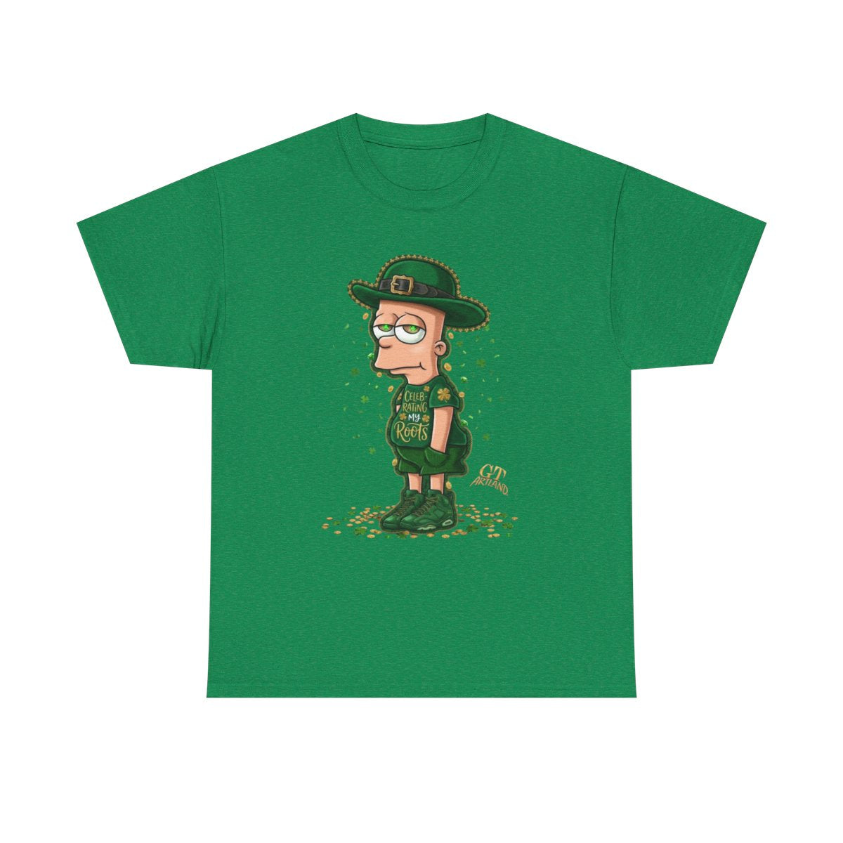 Lucky Charm Urban Irish Bart Designer St Patrick's Day Theme Unisex Heavy Cotton Tee by GT Artland