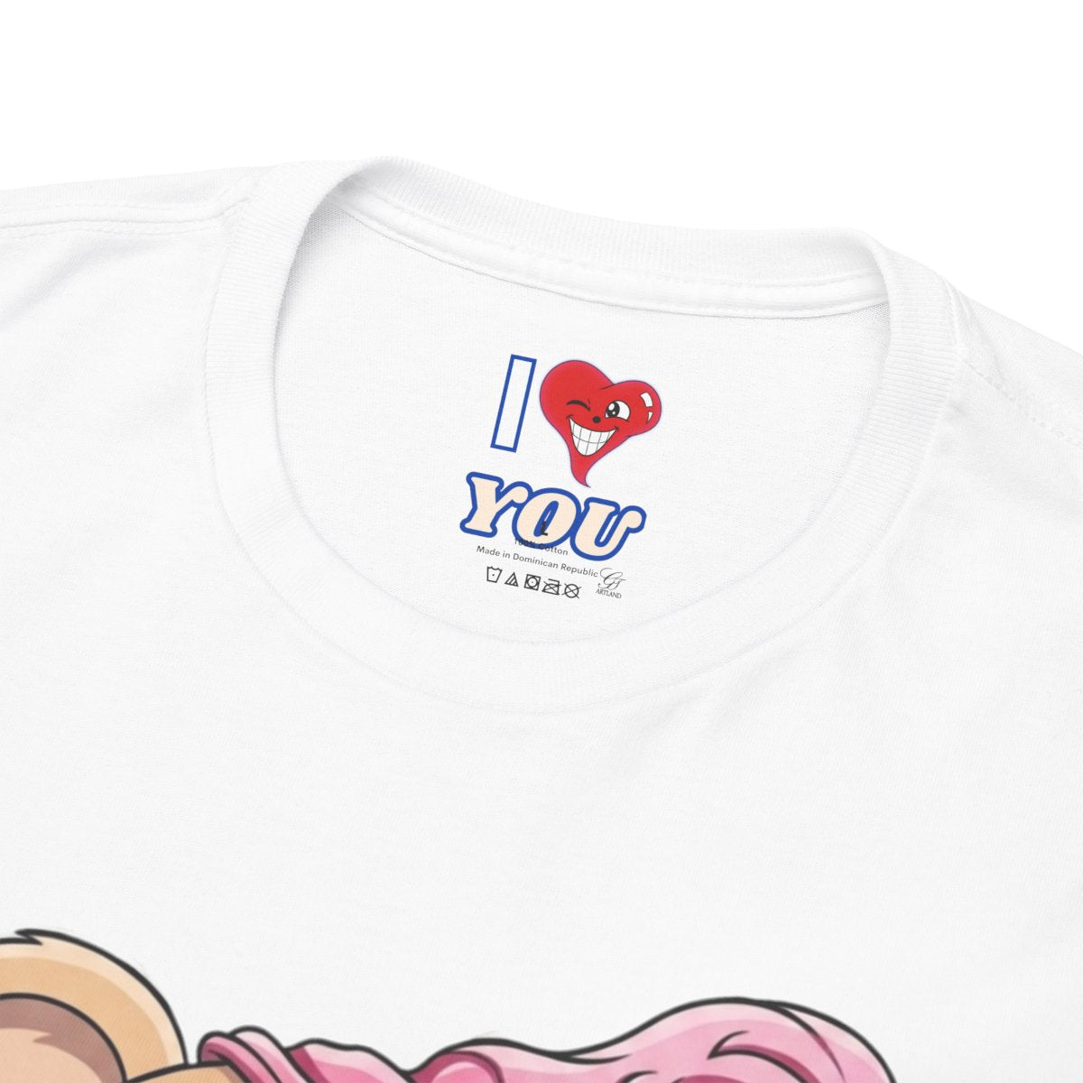 Pink Teddy Bear Goon with Heart Designer Unisex Heavy Cotton Tee by GT Artland