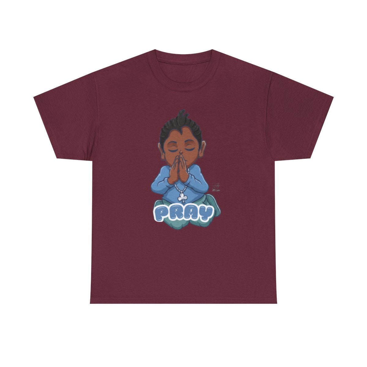Pray Original Ebony Designer Unisex Heavy Cotton Tee by GT Artland