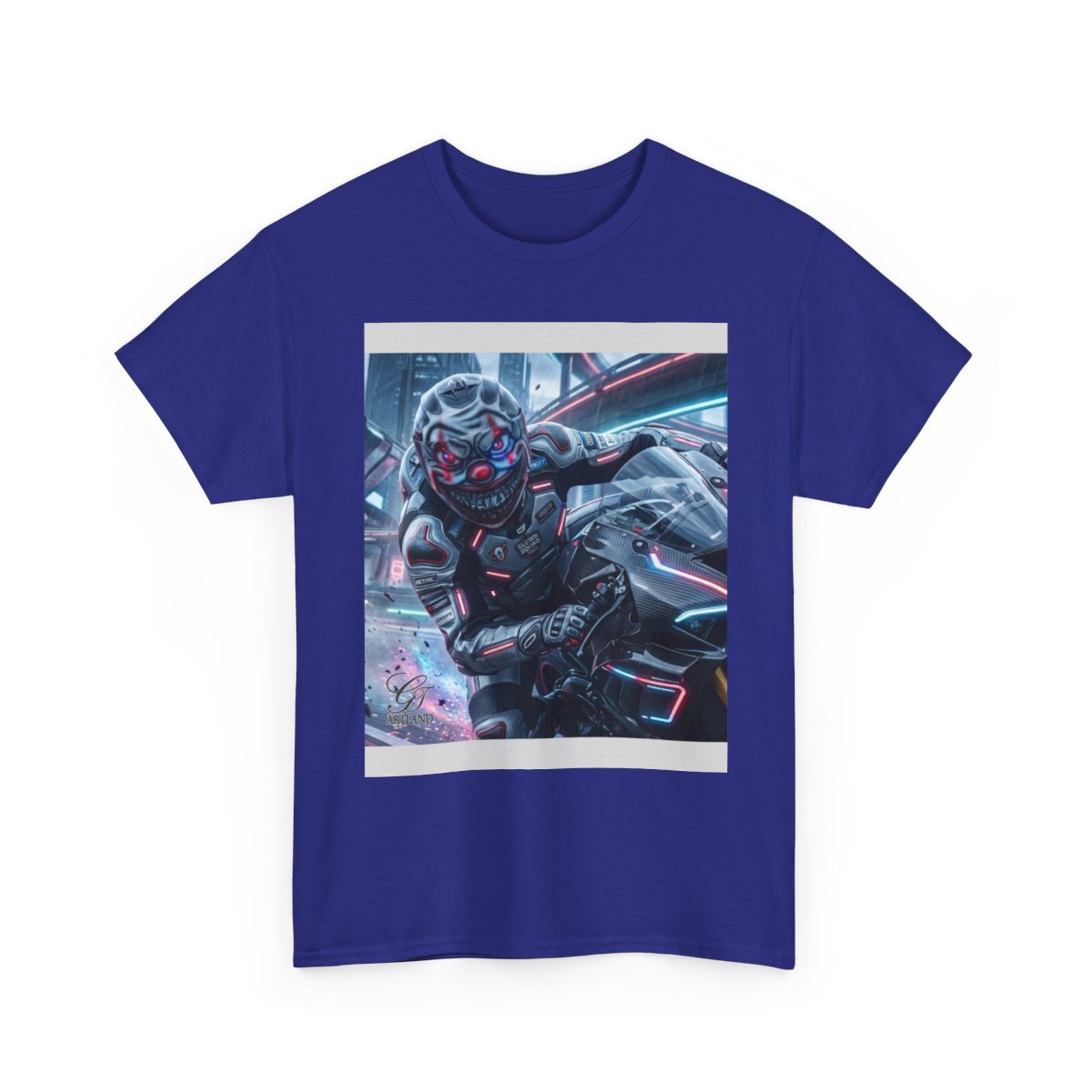 Killa Clown GT Futuristic Super Biker Race Games Unisex Heavy Cotton Tee by GT Artland