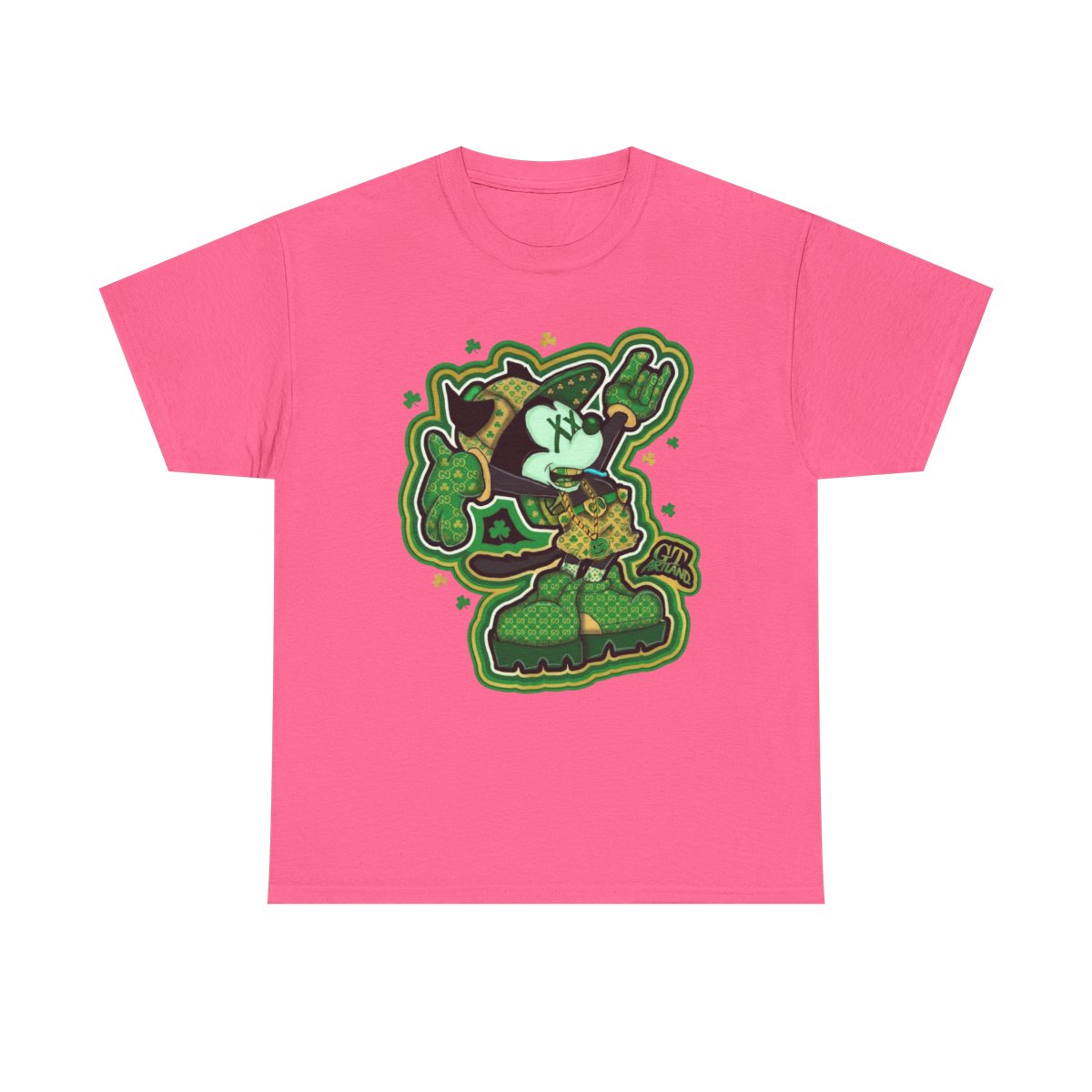 Lucky Charm Urban Irish Urban Mickey Designer Unisex Heavy Cotton Tee by GT Artland