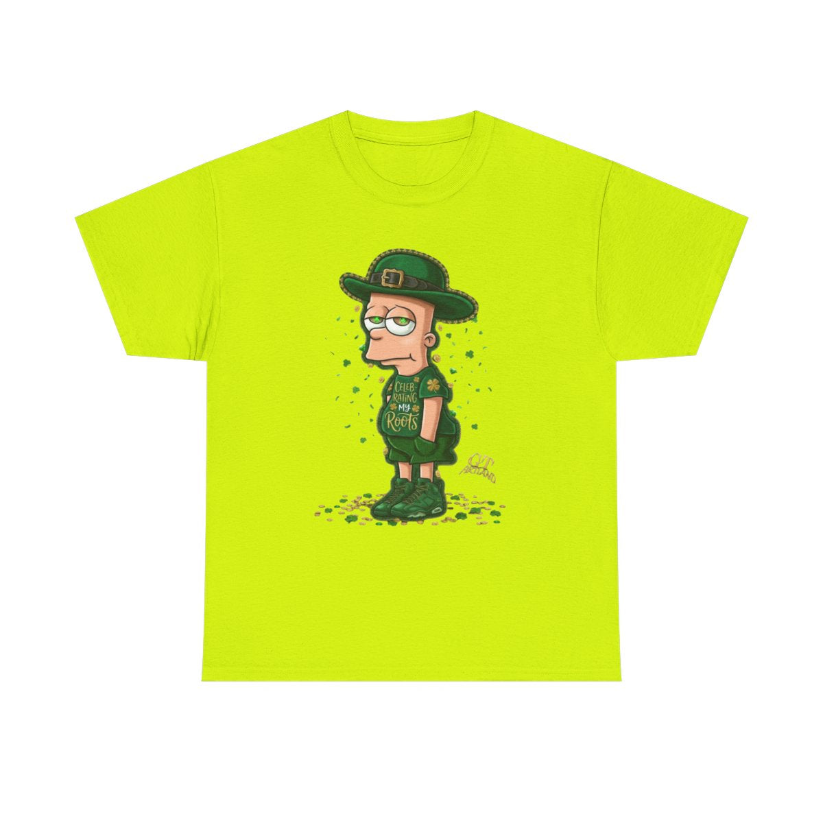 Lucky Charm Urban Irish Bart Designer St Patrick's Day Theme Unisex Heavy Cotton Tee by GT Artland