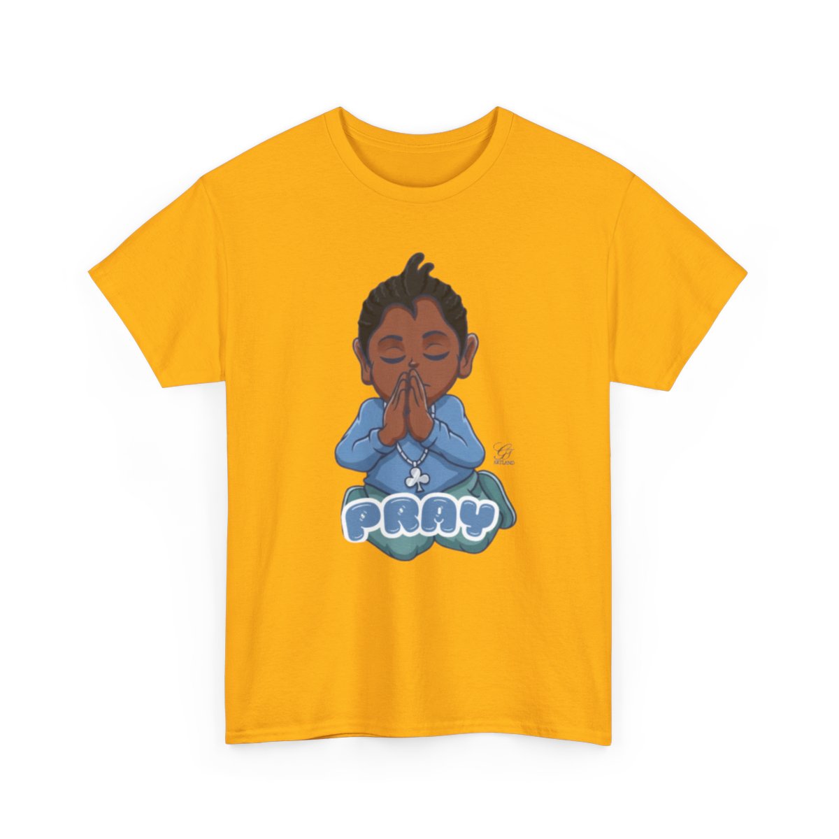 Pray Original Ebony Designer Unisex Heavy Cotton Tee by GT Artland