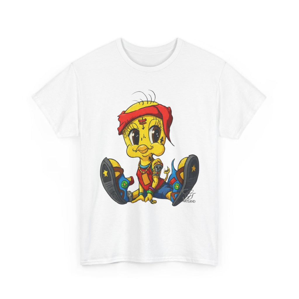 Red Bandana Ghetto Tweet Bird Designer Unisex style Heavy Cotton Tee BY GT ARTLAND