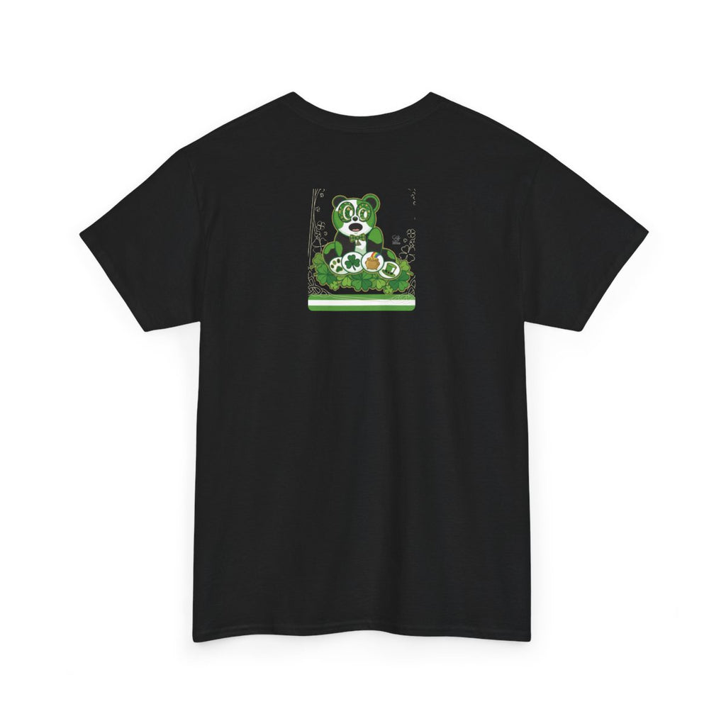 LUCKY CHARM URBAN PANDA GT Green Stripe Designer Edition Unisex Heavy Cotton Tee by GT Artland