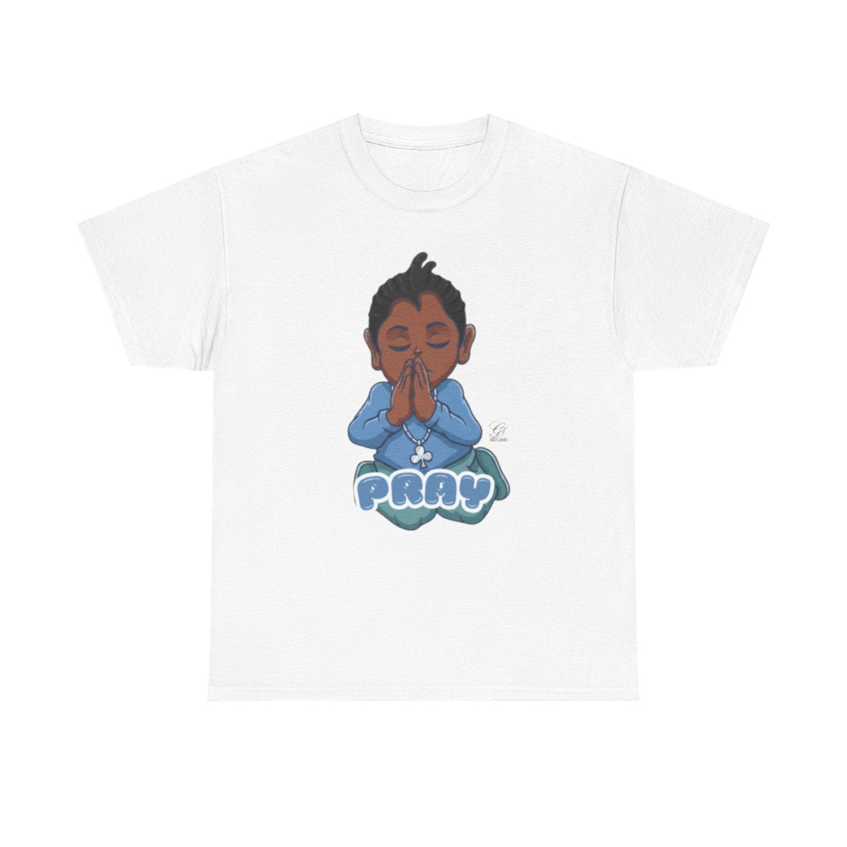 Pray Original Ebony Designer Unisex Heavy Cotton Tee by GT Artland