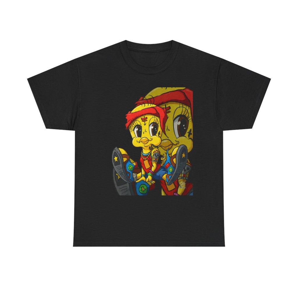 Red Bandana Ghetto Tweet Bird Designer Unisex style Heavy Cotton Tee BY GT ARTLAND