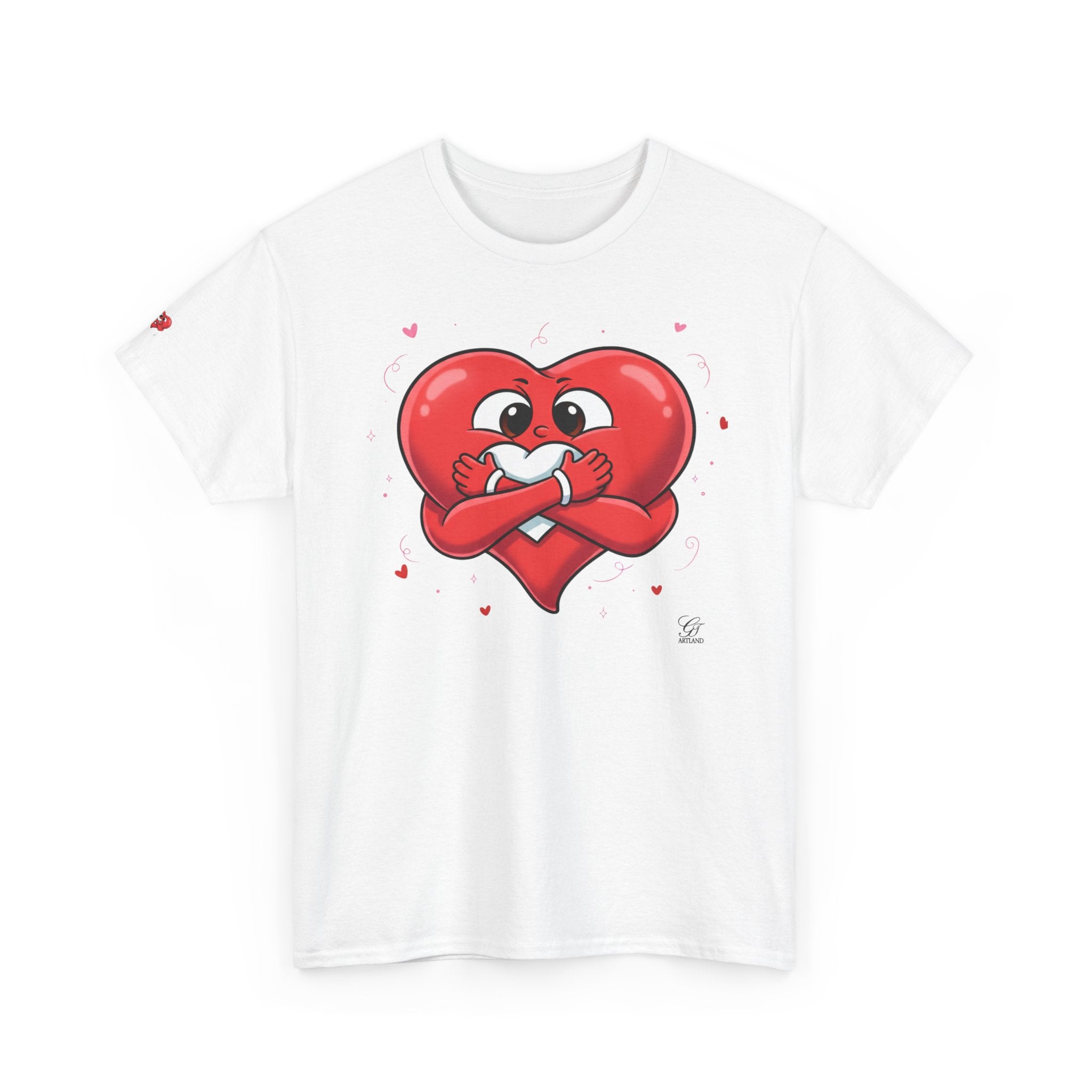 Cute Heart Holding Heart Unisex Heavy Cotton Tee by GT Artland
