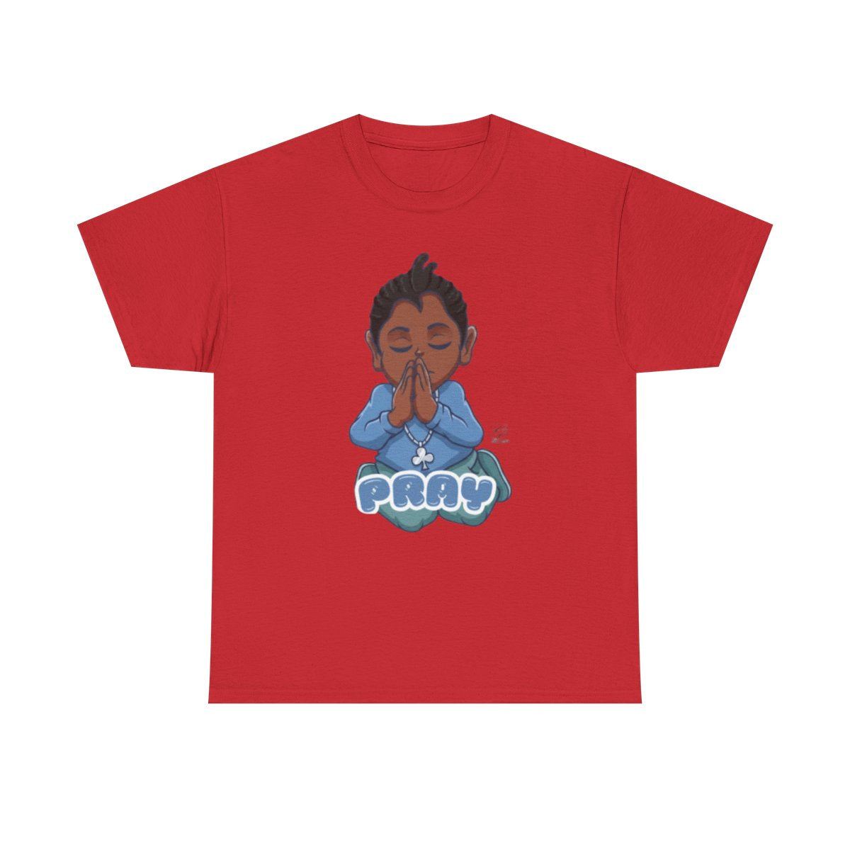 Pray Original Ebony Designer Unisex Heavy Cotton Tee by GT Artland