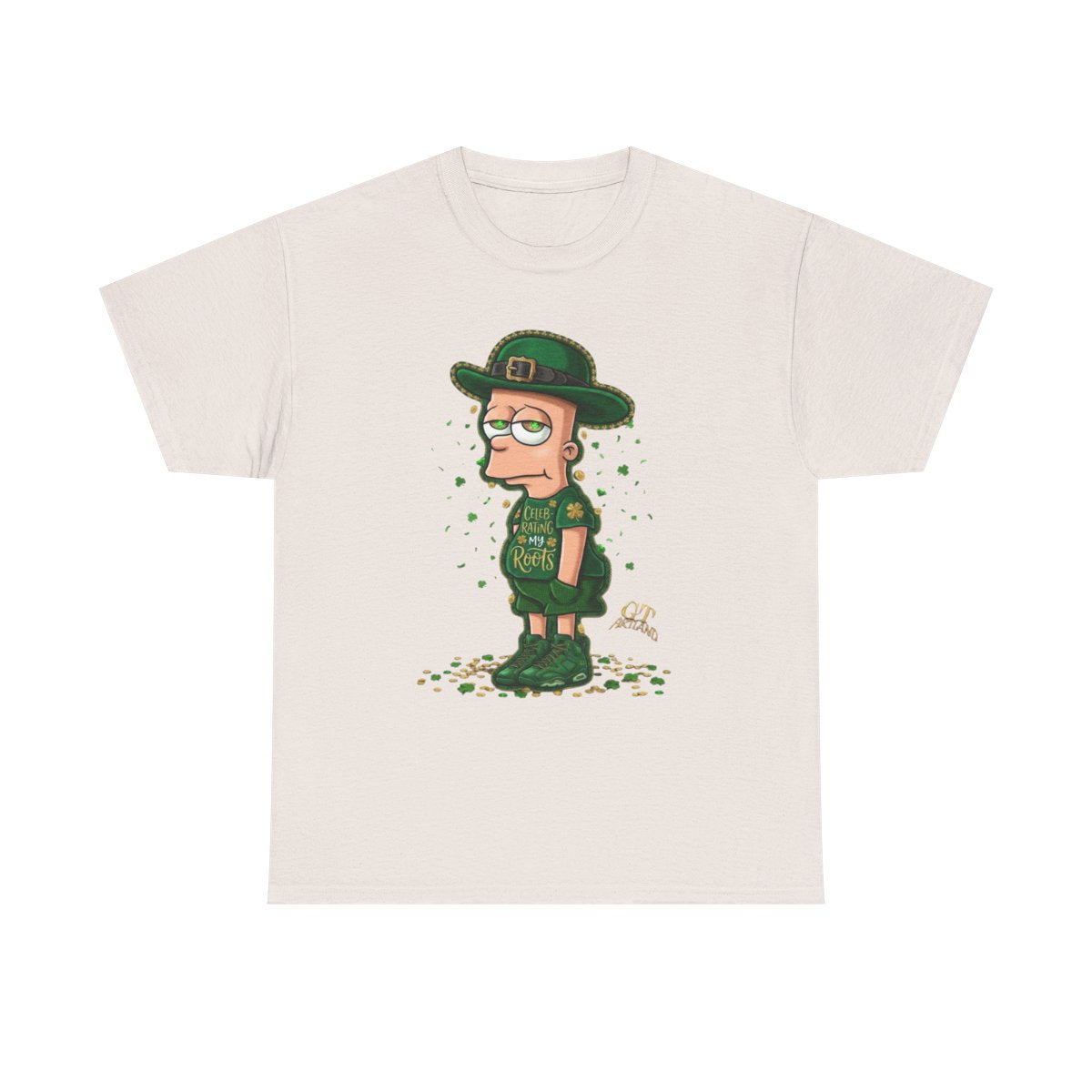 Lucky Charm Urban Irish Bart Designer St Patrick's Day Theme Unisex Heavy Cotton Tee by GT Artland