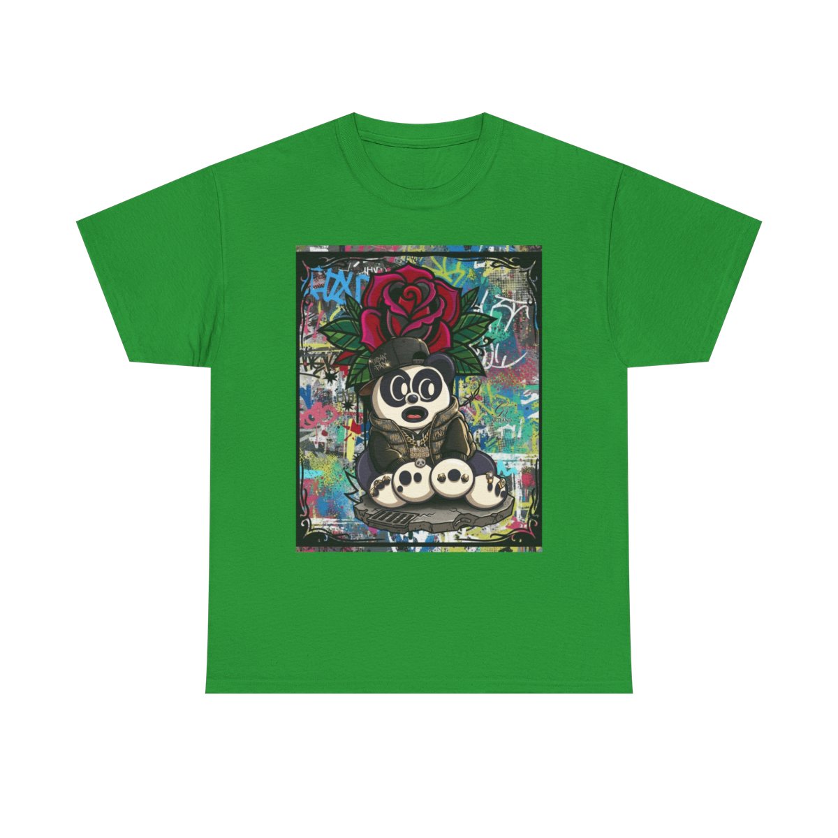 Urban Designer Panda Rose Artist Edtion Unisex Heavy Cotton Tee BY GT ARTLAND