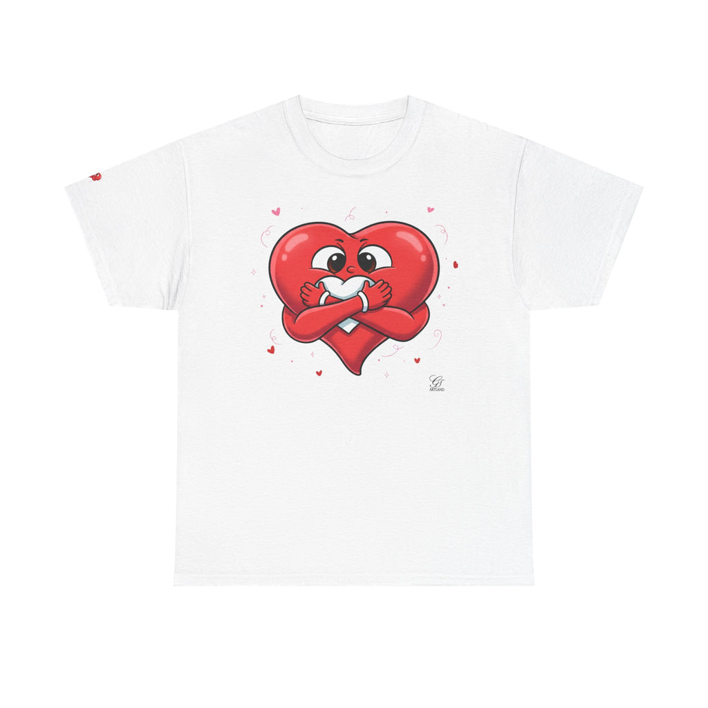 Cute Heart Holding Heart Unisex Heavy Cotton Tee by GT Artland