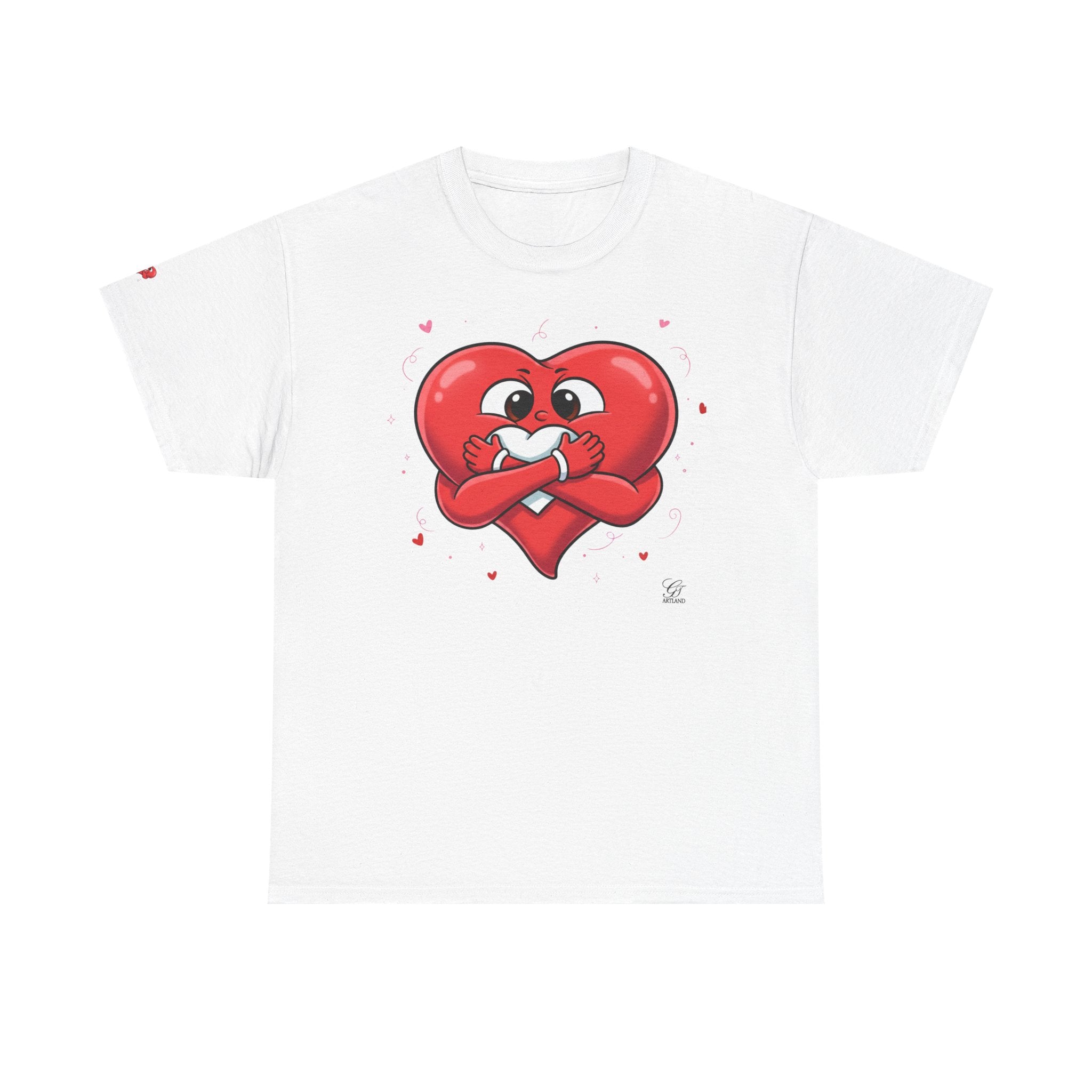 Cute Heart Holding Heart Unisex Heavy Cotton Tee by GT Artland