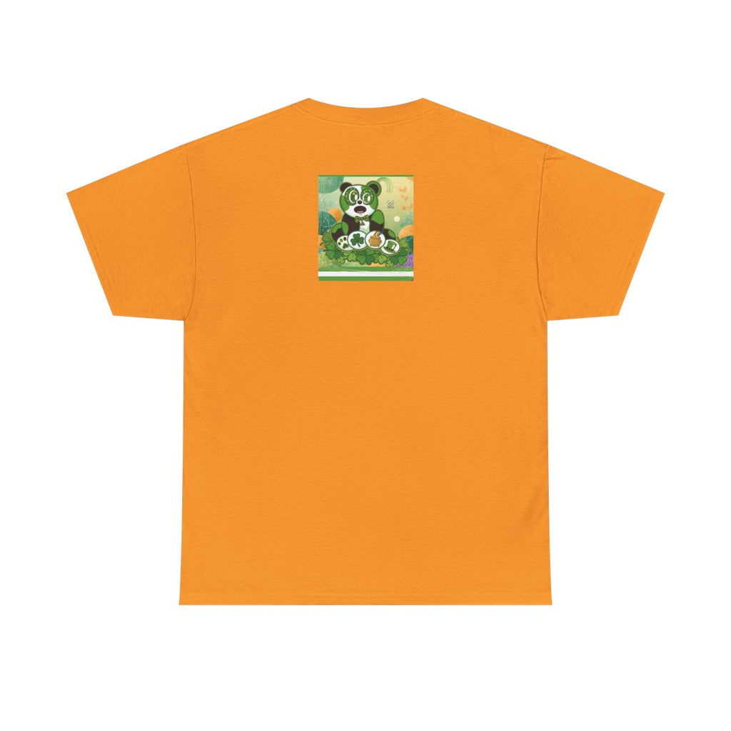 LUCKY CHARM URBAN PANDA GT Green Stripe abstract Designe Edition Unisex Heavy Cotton Tee by GT Artland