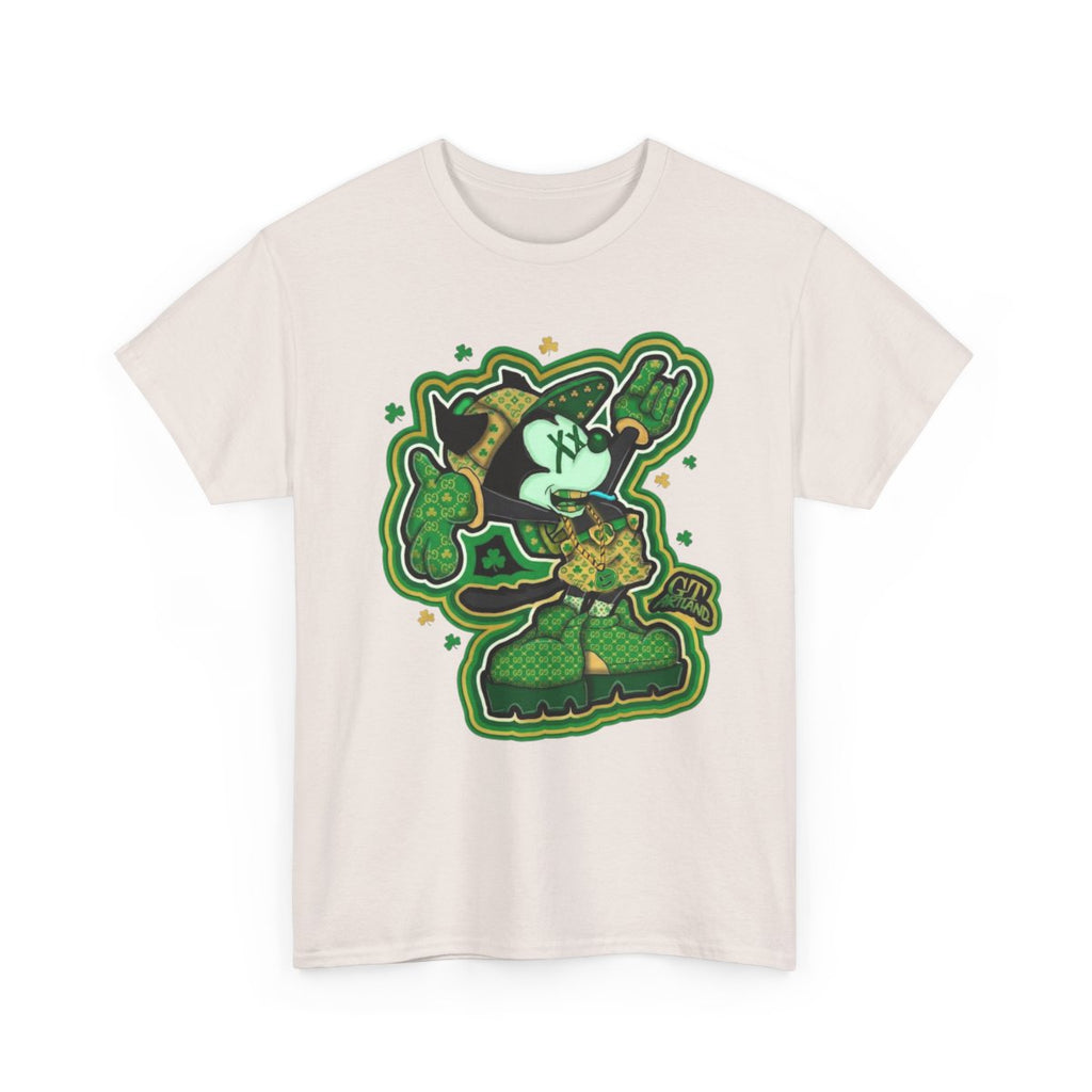 Lucky Charm Urban Irish Urban Mickey Designer Unisex Heavy Cotton Tee by GT Artland