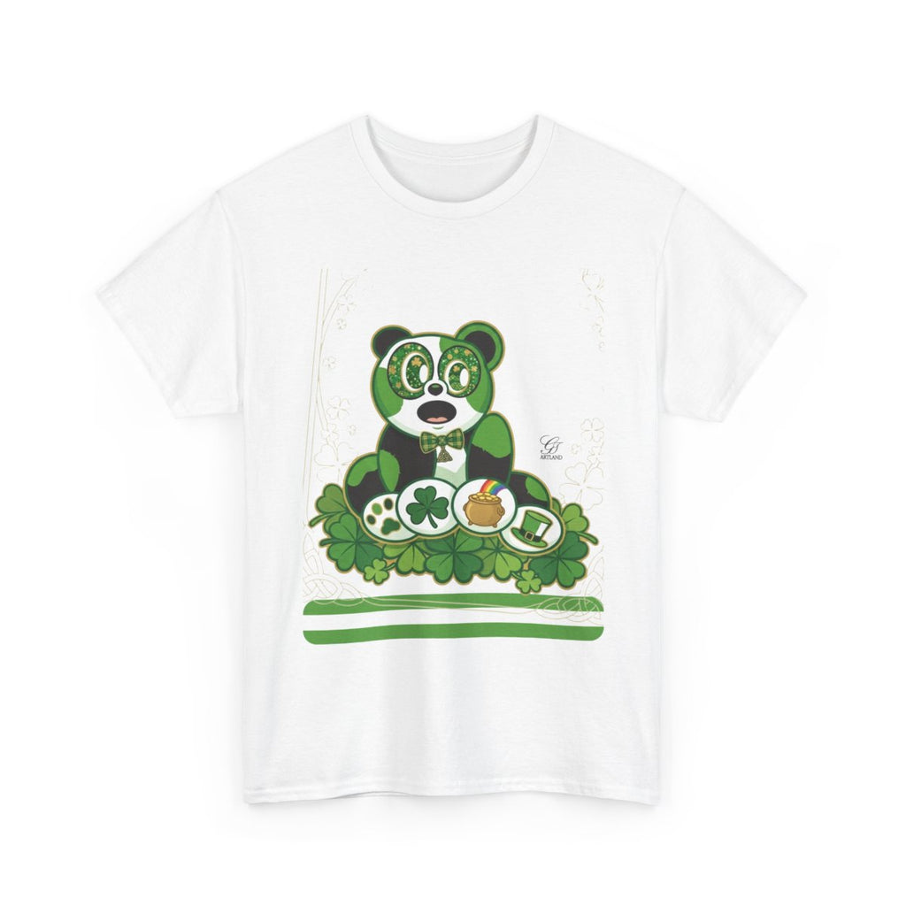 LUCKY CHARM URBAN PANDA GT Green Stripe Designer Edition Unisex Heavy Cotton Tee by GT Artland