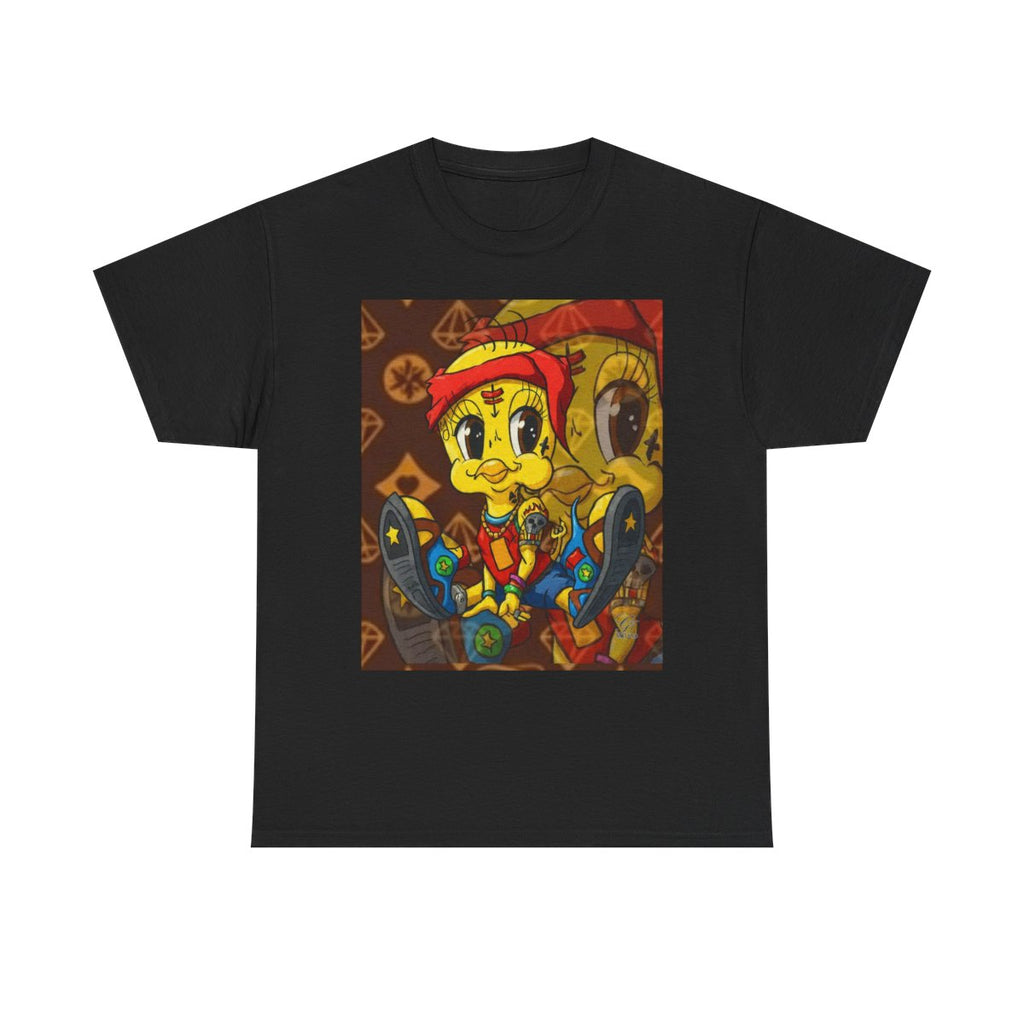 Red Bandana Ghetto Tweet Bird Unisex style Heavy Cotton Tee BY GT ARTLAND