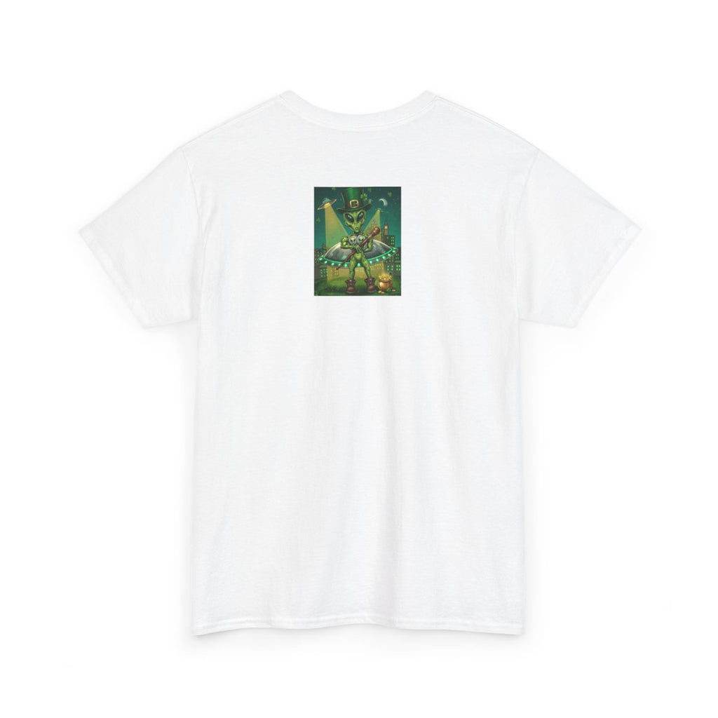UFO Leprechaun Alien Abduction St Patricks Theme Unisex Heavy Cotton Tee BY GT ARTLAND