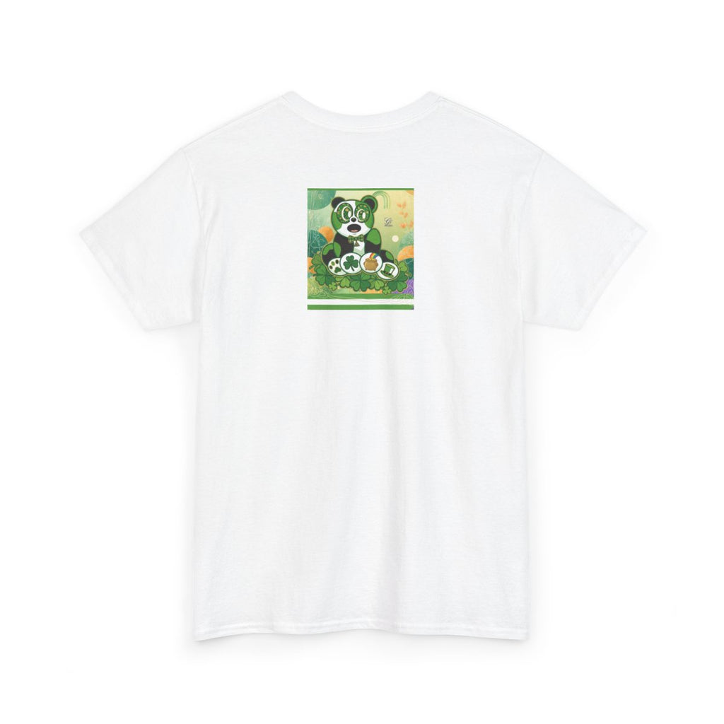 LUCKY CHARM URBAN PANDA GT Green Stripe abstract Designe Edition Unisex Heavy Cotton Tee by GT Artland