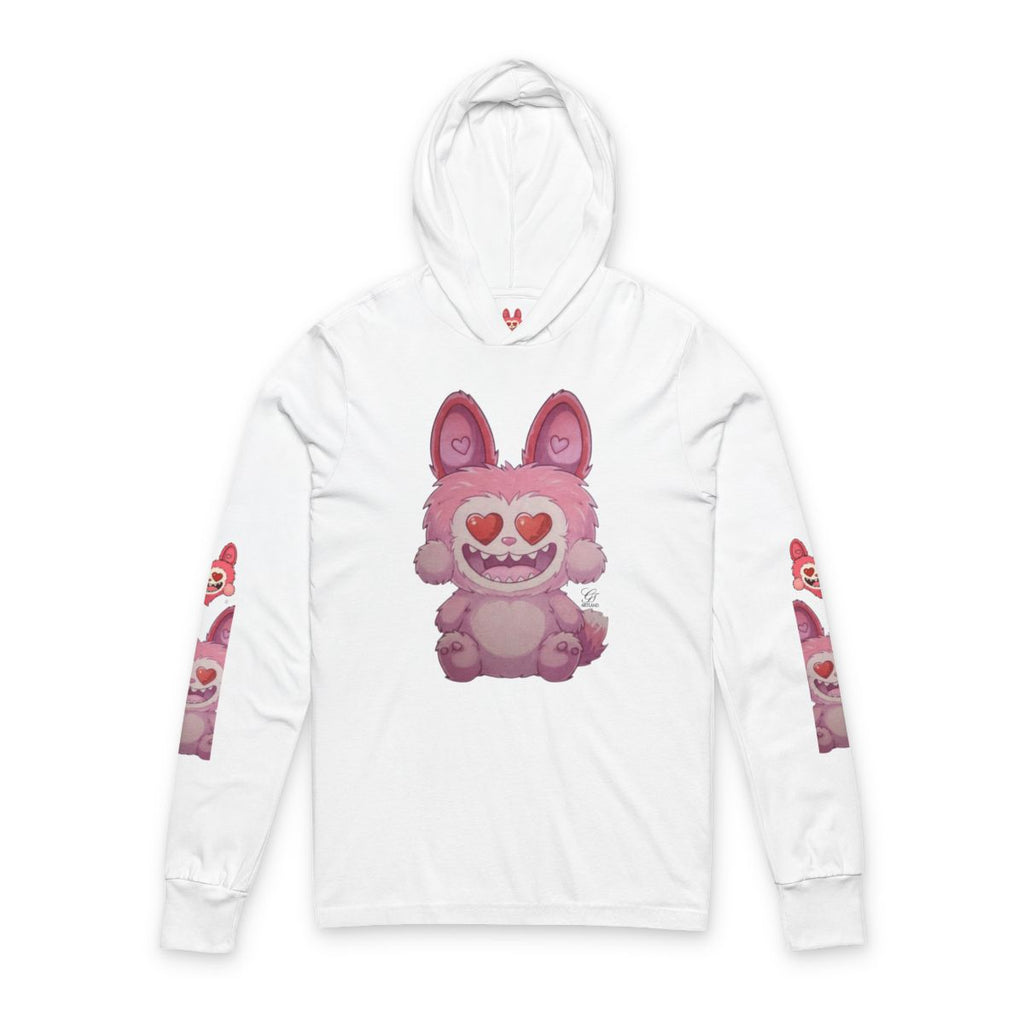 Pink Furry Bubu Unisex Hooded Long Sleeve Tee by GT Artland