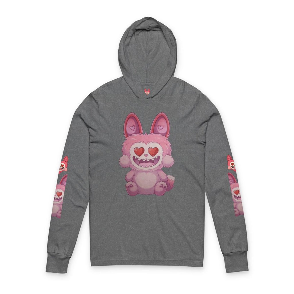 Pink Furry Bubu Unisex Hooded Long Sleeve Tee by GT Artland