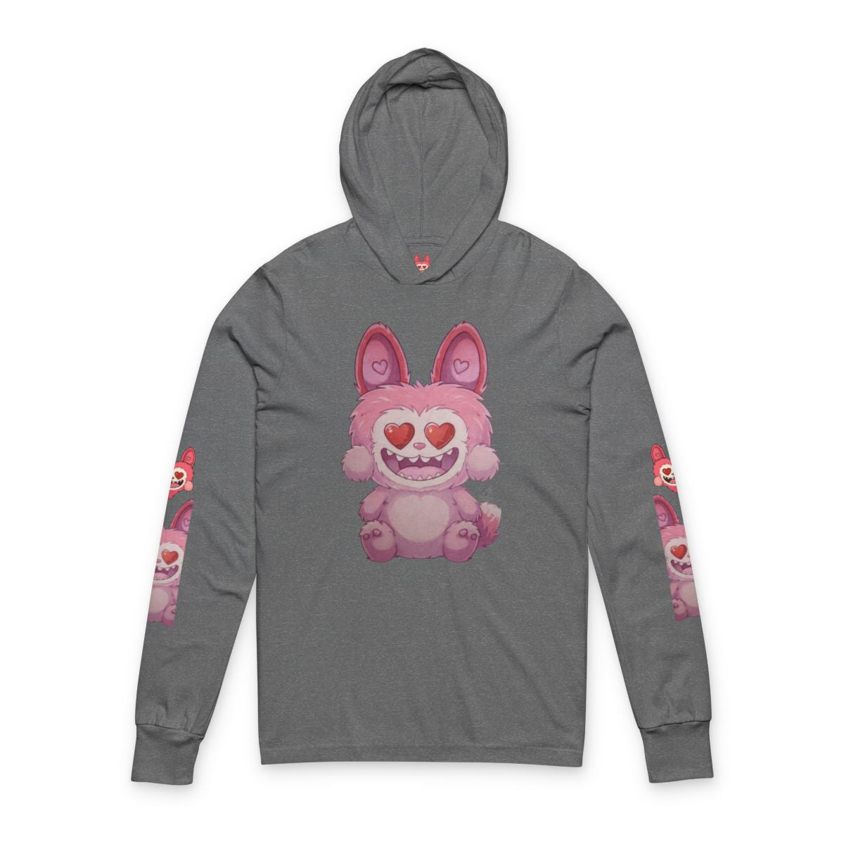 Pink Furry Bubu Unisex Hooded Long Sleeve Tee by GT Artland