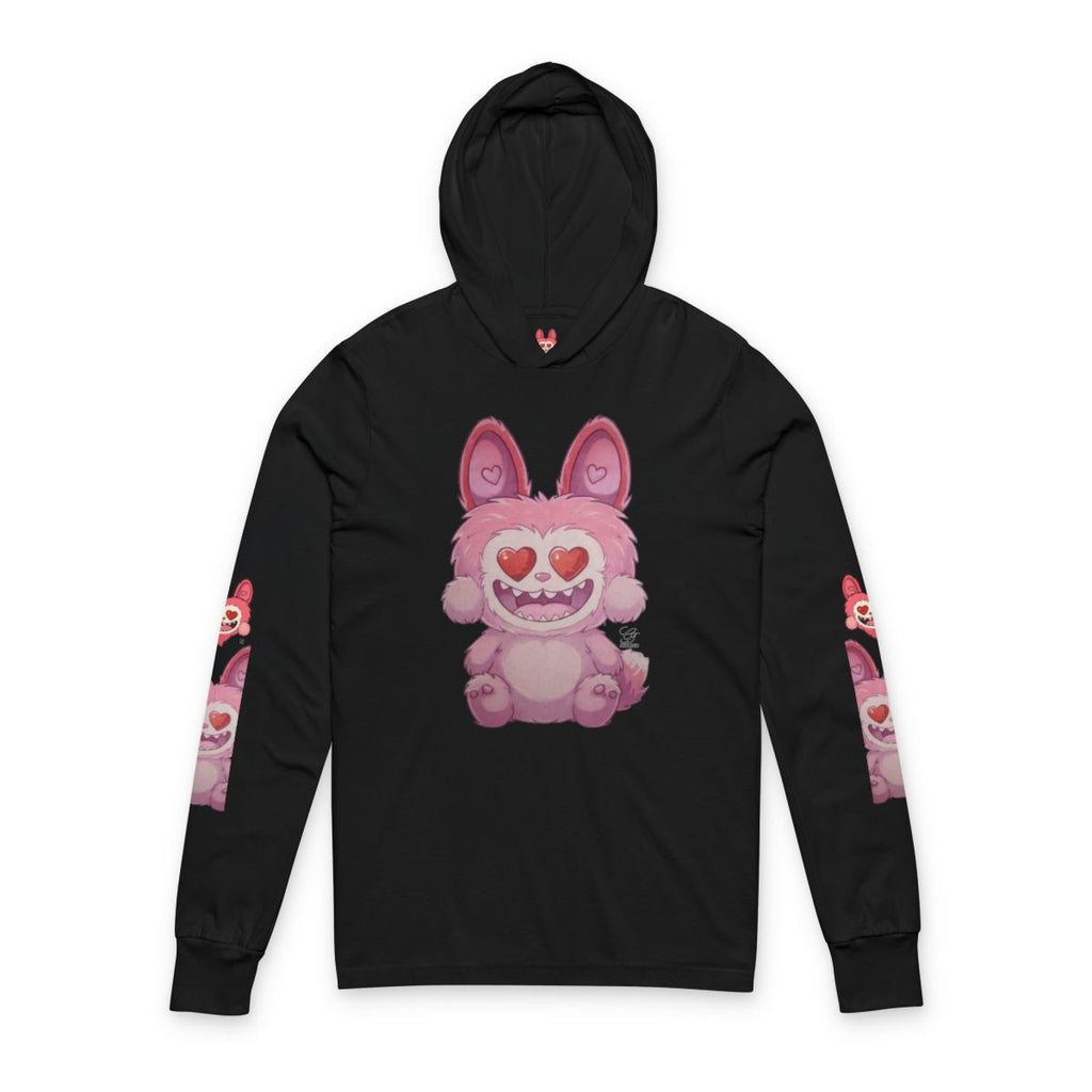 Pink Furry Bubu Unisex Hooded Long Sleeve Tee by GT Artland