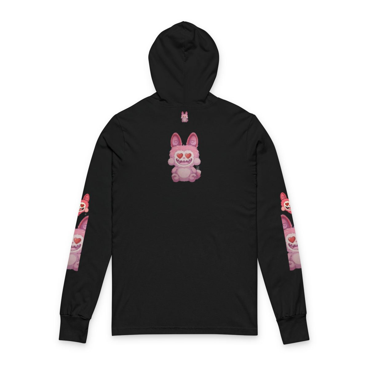 Pink Furry Bubu Unisex Hooded Long Sleeve Tee by GT Artland