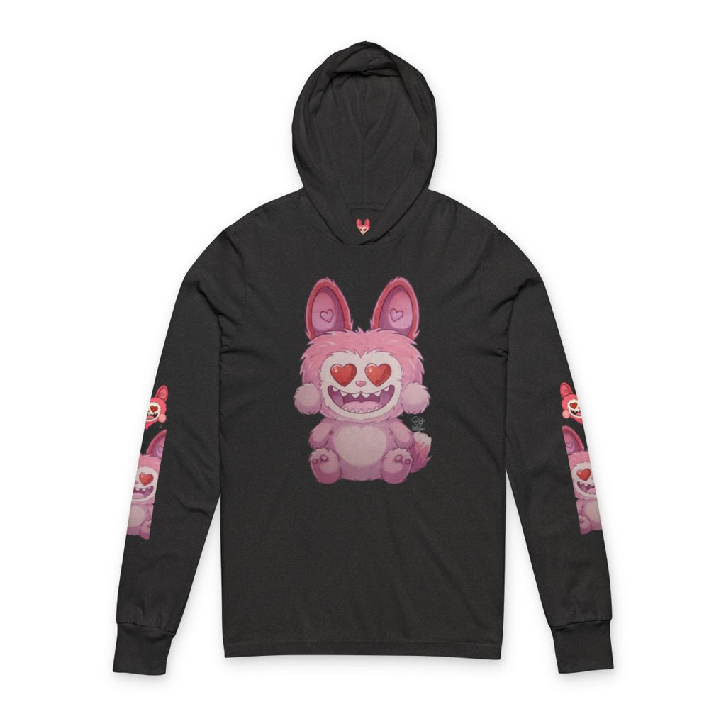Pink Furry Bubu Unisex Hooded Long Sleeve Tee by GT Artland