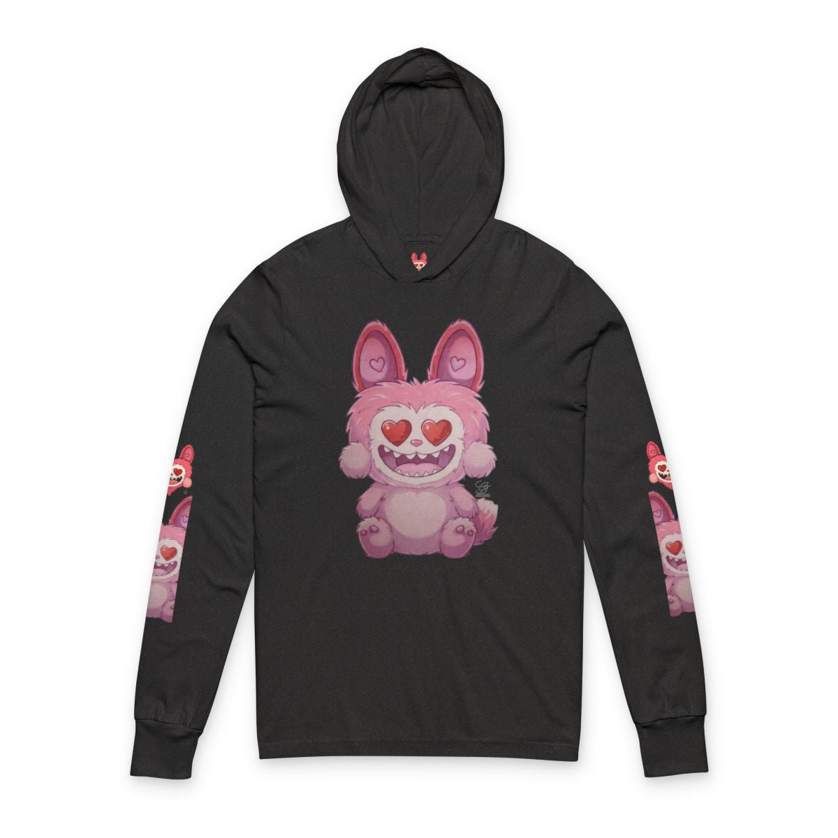 Pink Furry Bubu Unisex Hooded Long Sleeve Tee by GT Artland