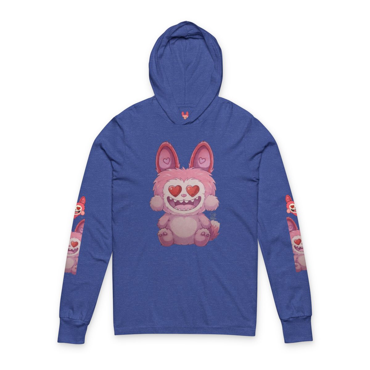 Pink Furry Bubu Unisex Hooded Long Sleeve Tee by GT Artland