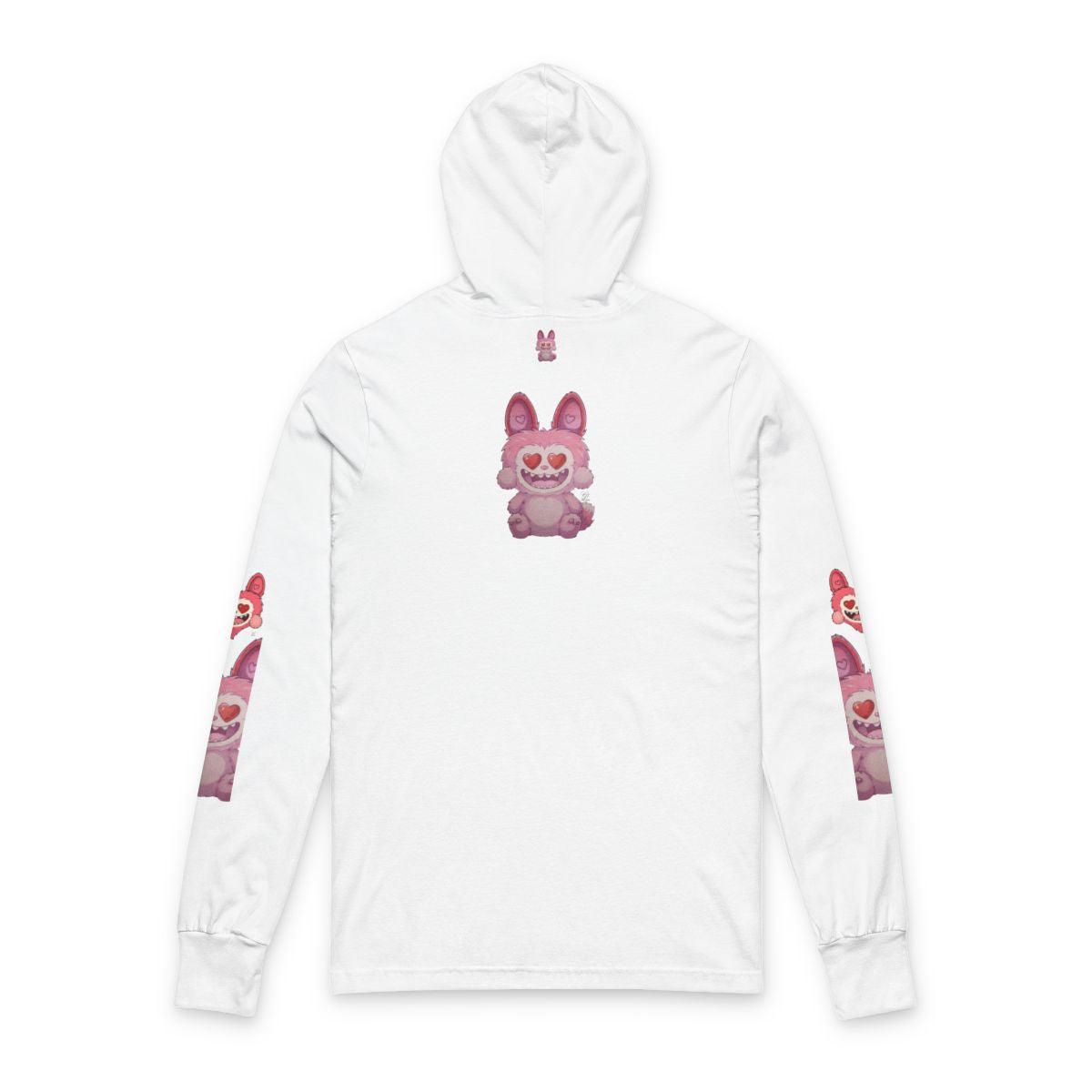 Pink Furry Bubu Unisex Hooded Long Sleeve Tee by GT Artland