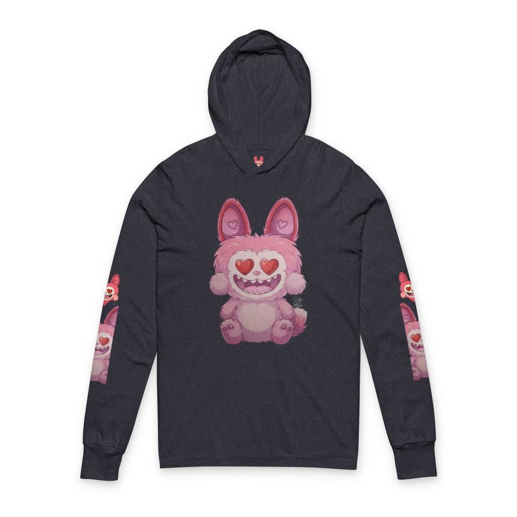 Pink Furry Bubu Unisex Hooded Long Sleeve Tee by GT Artland