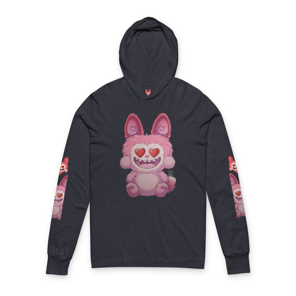 Pink Furry Bubu Unisex Hooded Long Sleeve Tee by GT Artland