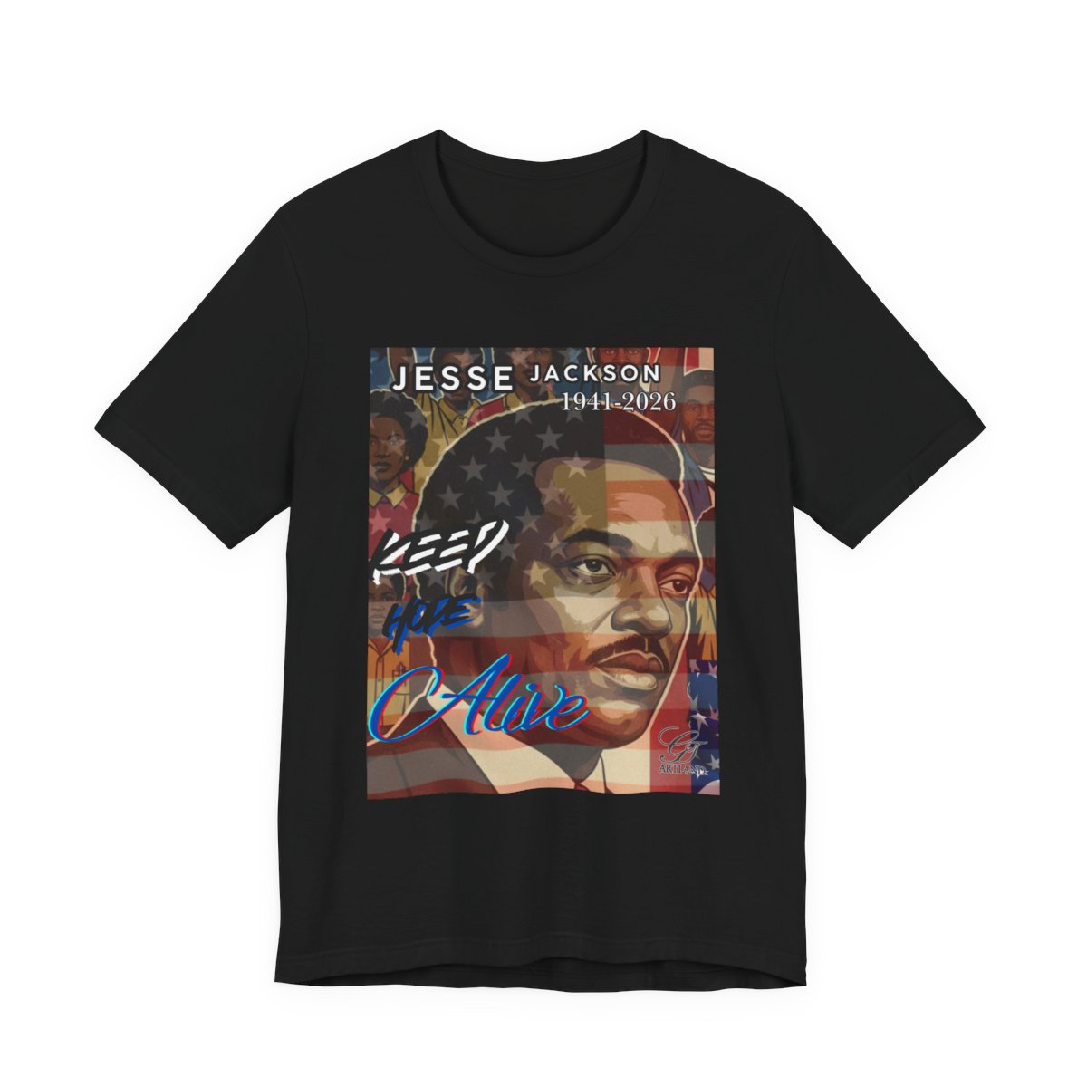 Keep Hope Alive Historical Jesse Jackson Legacy Tribute American PRIDE 1941-2026 Afro Style Unisex Jersey Short Sleeve Tee by GT Artland