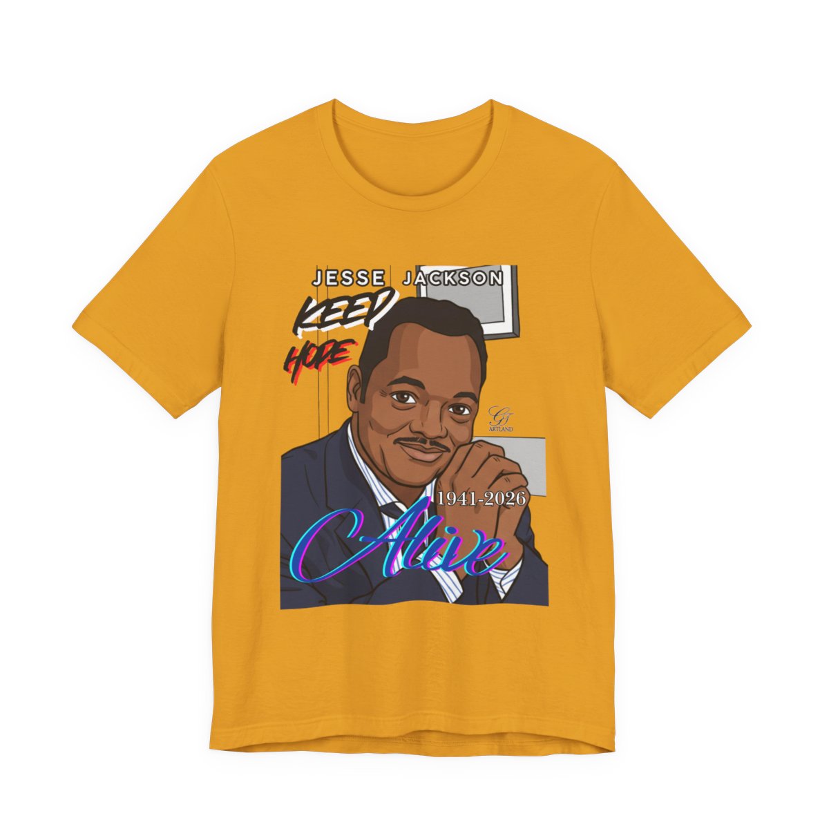 Keep Hope Alive Historical Urban Toon Jesse Jackson Legacy Tribute 1941-2026 Unisex Jersey Short Sleeve Tee by GT Artland