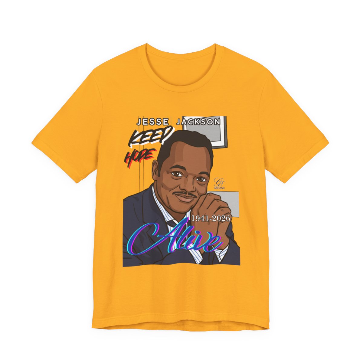 Keep Hope Alive Historical Urban Toon Jesse Jackson Legacy Tribute 1941-2026 Unisex Jersey Short Sleeve Tee by GT Artland