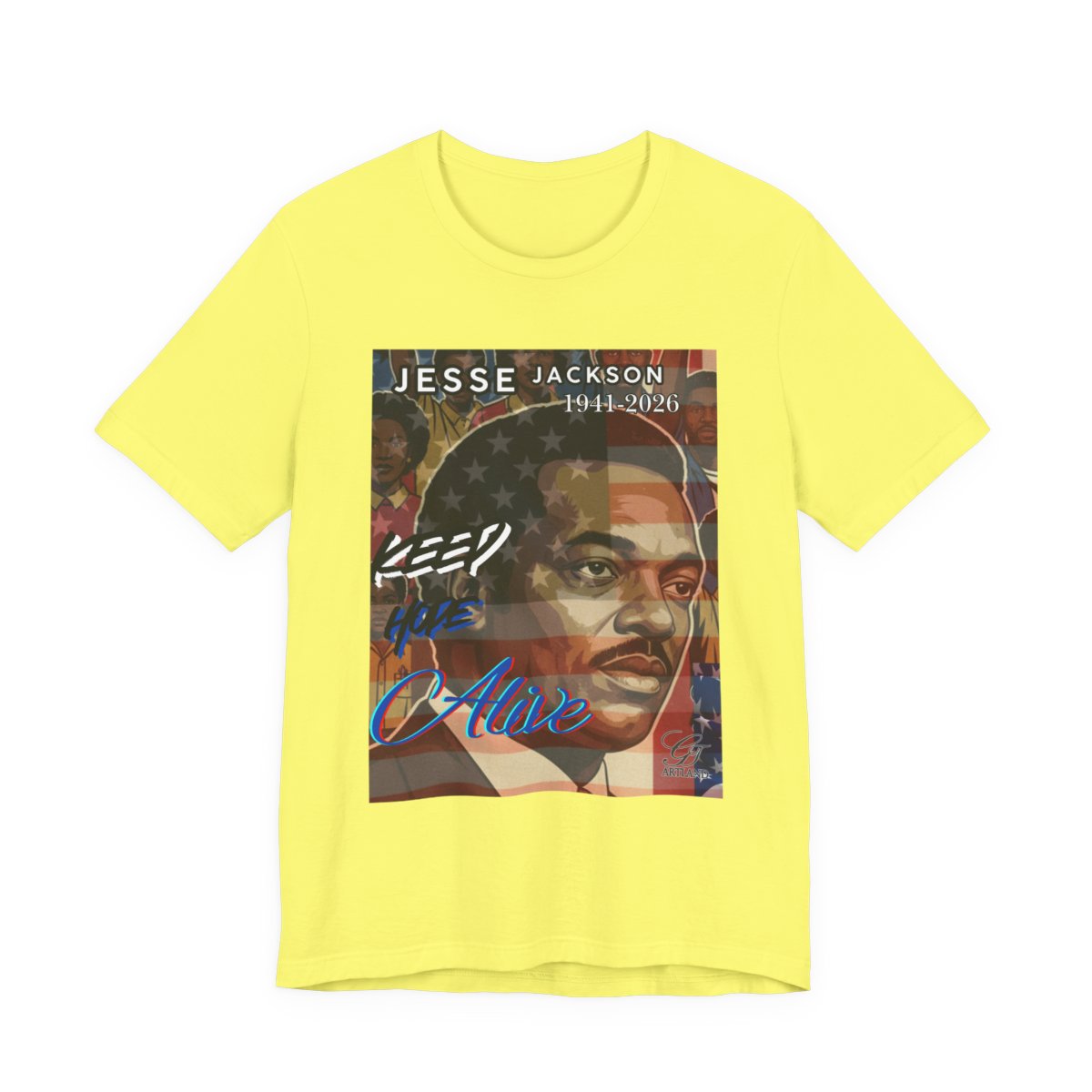 Keep Hope Alive Historical Jesse Jackson Legacy Tribute American PRIDE 1941-2026 Afro Style Unisex Jersey Short Sleeve Tee by GT Artland