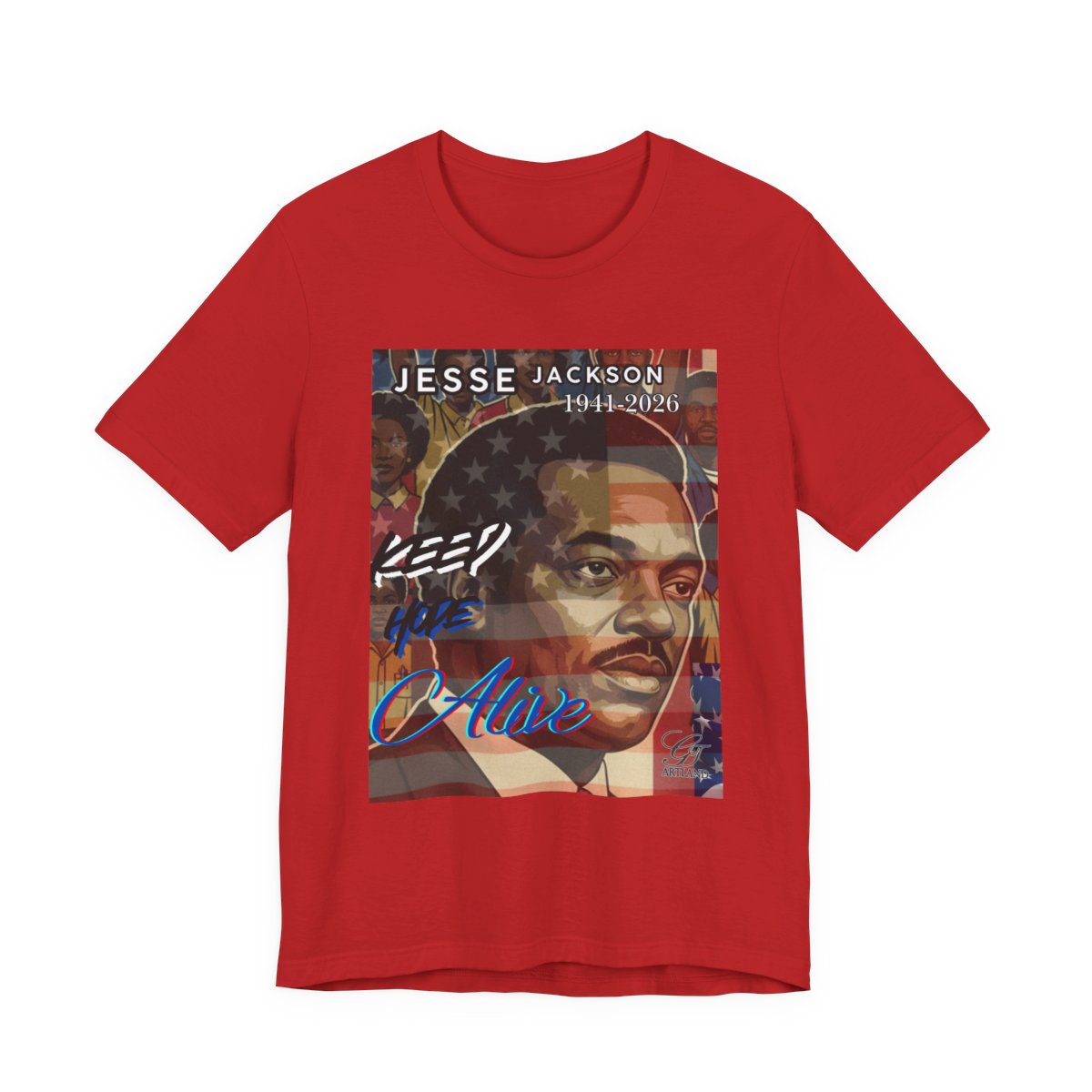 Keep Hope Alive Historical Jesse Jackson Legacy Tribute American PRIDE 1941-2026 Afro Style Unisex Jersey Short Sleeve Tee by GT Artland