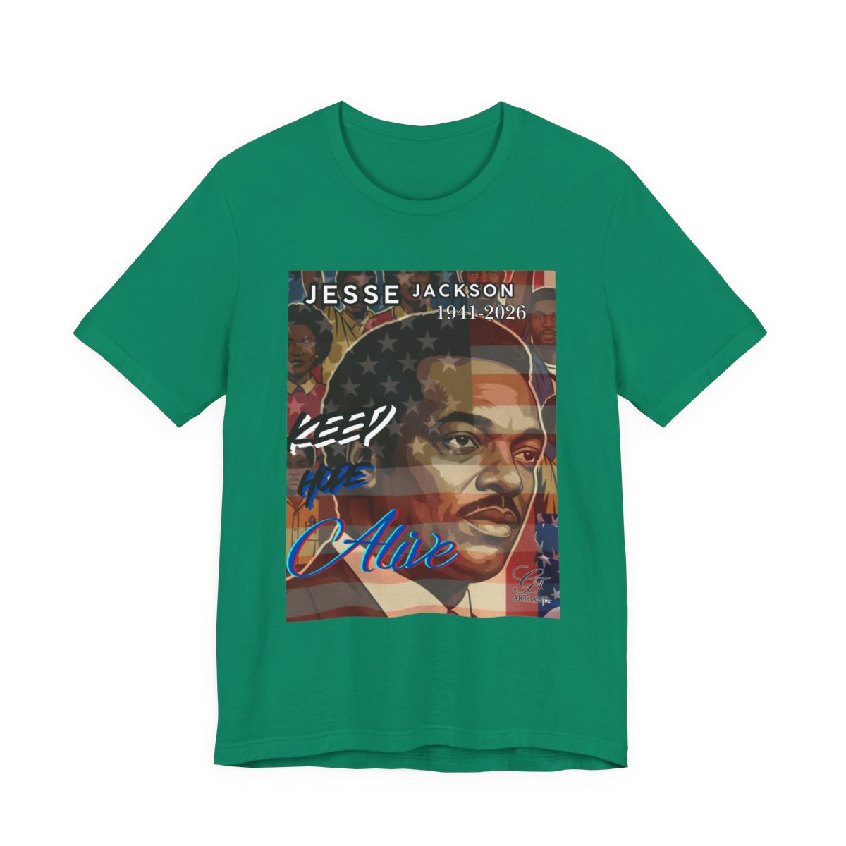 Keep Hope Alive Historical Jesse Jackson Legacy Tribute American PRIDE 1941-2026 Afro Style Unisex Jersey Short Sleeve Tee by GT Artland