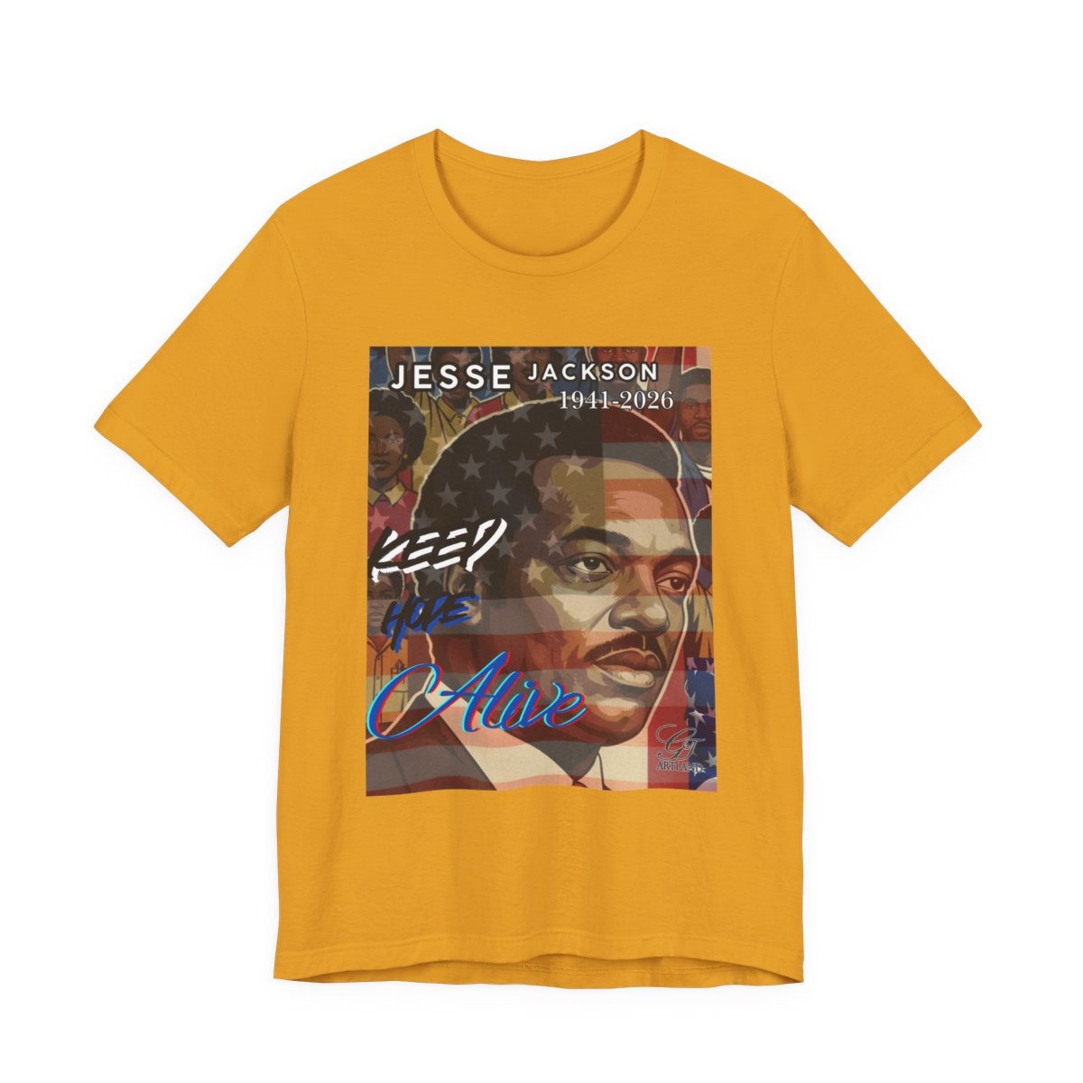 Keep Hope Alive Historical Jesse Jackson Legacy Tribute American PRIDE 1941-2026 Afro Style Unisex Jersey Short Sleeve Tee by GT Artland