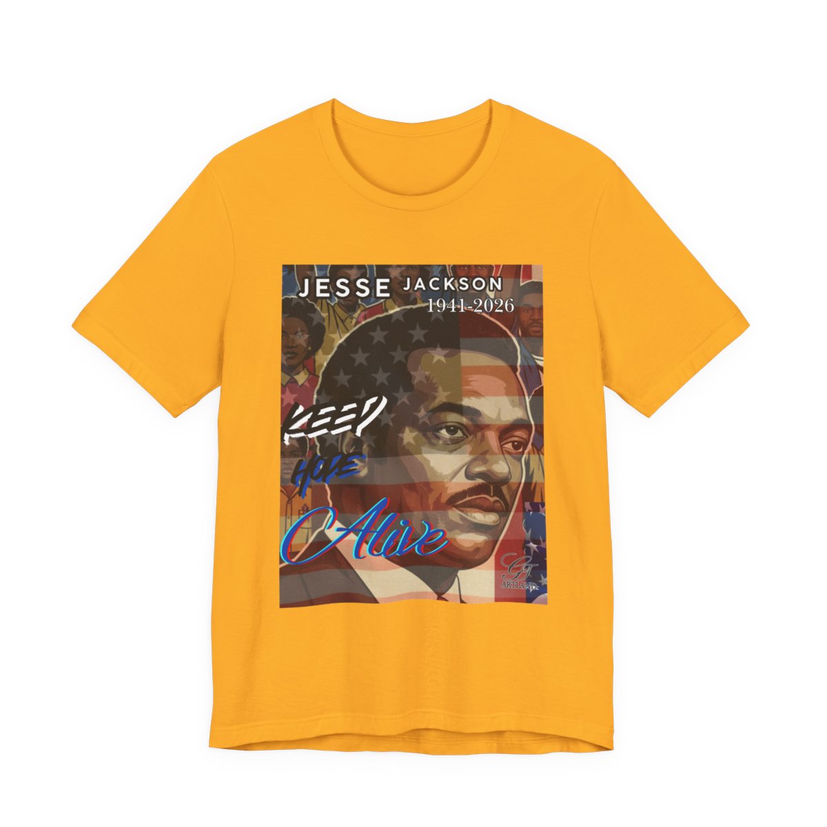 Keep Hope Alive Historical Jesse Jackson Legacy Tribute American PRIDE 1941-2026 Afro Style Unisex Jersey Short Sleeve Tee by GT Artland