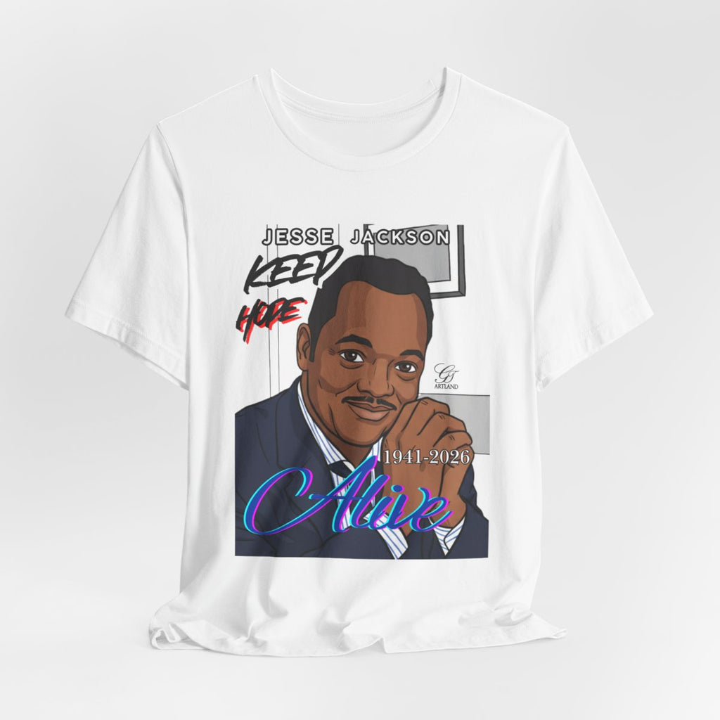 Keep Hope Alive Historical Urban Toon Jesse Jackson Legacy Tribute 1941-2026 Unisex Jersey Short Sleeve Tee by GT Artland