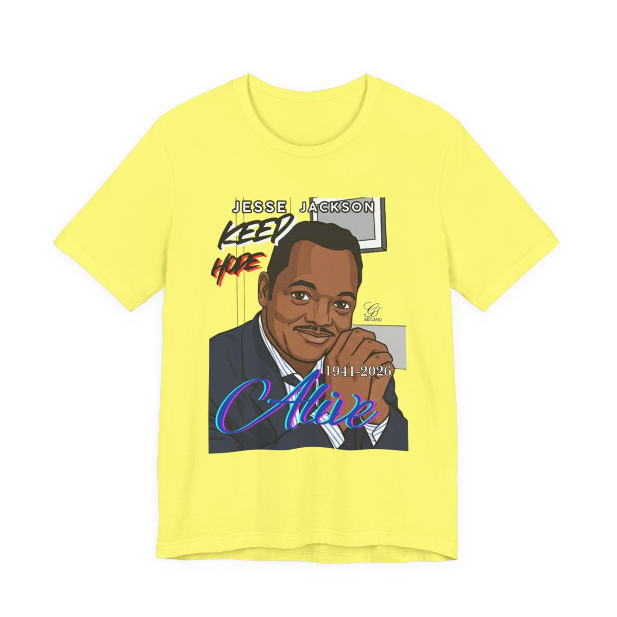 Keep Hope Alive Historical Urban Toon Jesse Jackson Legacy Tribute 1941-2026 Unisex Jersey Short Sleeve Tee by GT Artland