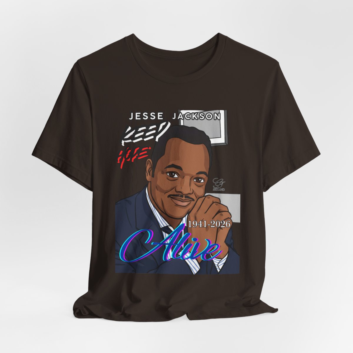 Keep Hope Alive Historical Urban Toon Jesse Jackson Legacy Tribute 1941-2026 Unisex Jersey Short Sleeve Tee by GT Artland