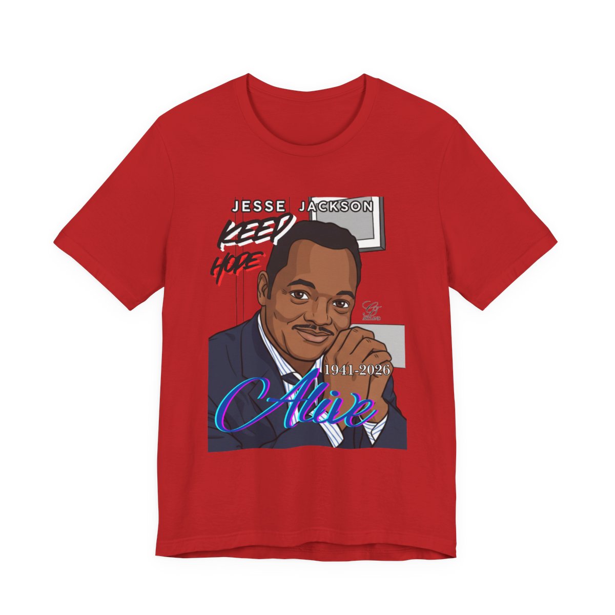 Keep Hope Alive Historical Urban Toon Jesse Jackson Legacy Tribute 1941-2026 Unisex Jersey Short Sleeve Tee by GT Artland