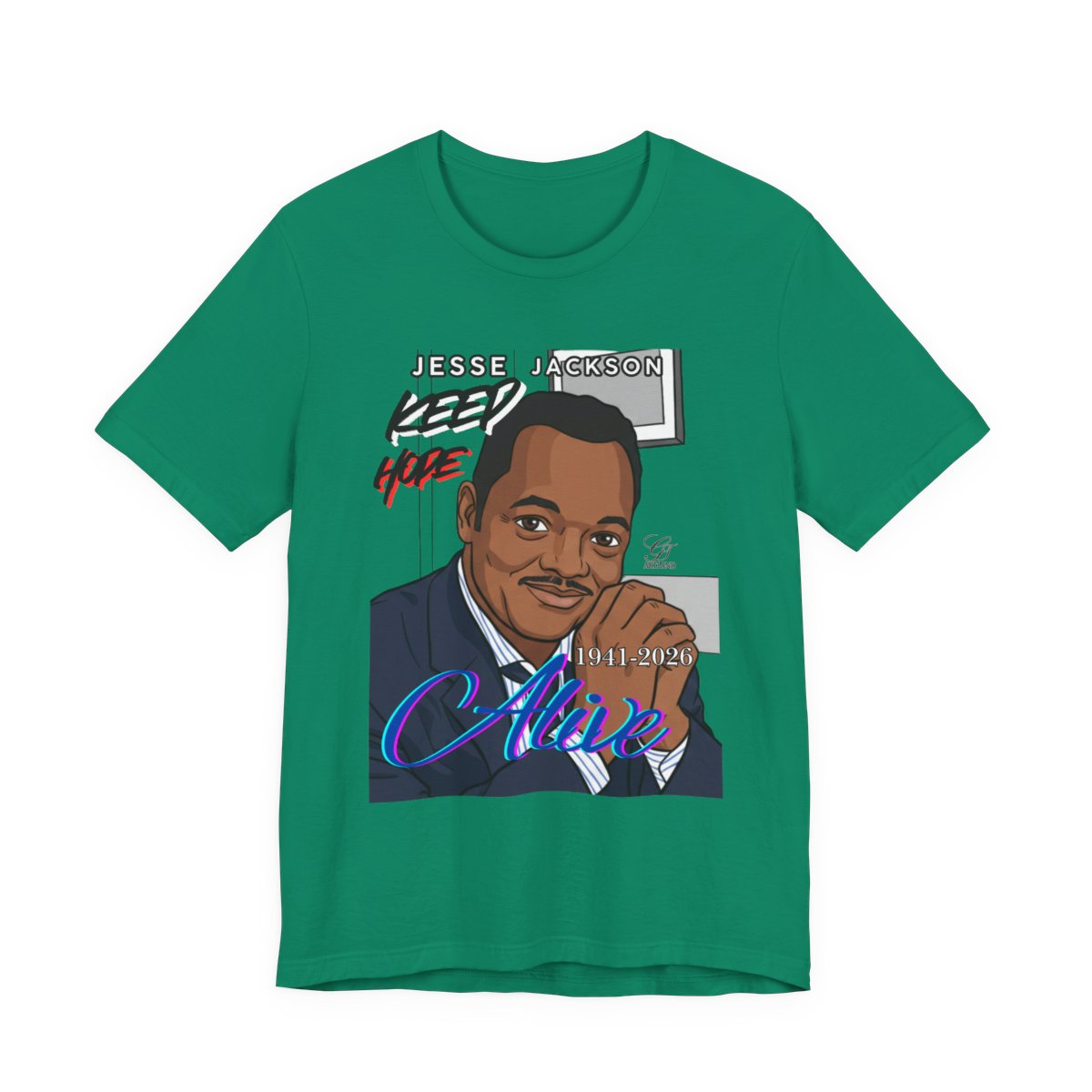 Keep Hope Alive Historical Urban Toon Jesse Jackson Legacy Tribute 1941-2026 Unisex Jersey Short Sleeve Tee by GT Artland